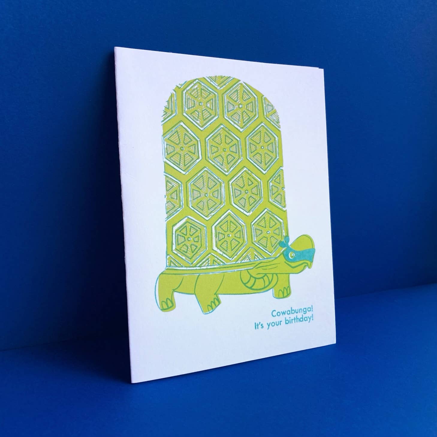Pier Six Press Risograph Greeting Card - Cowabunga Birthday