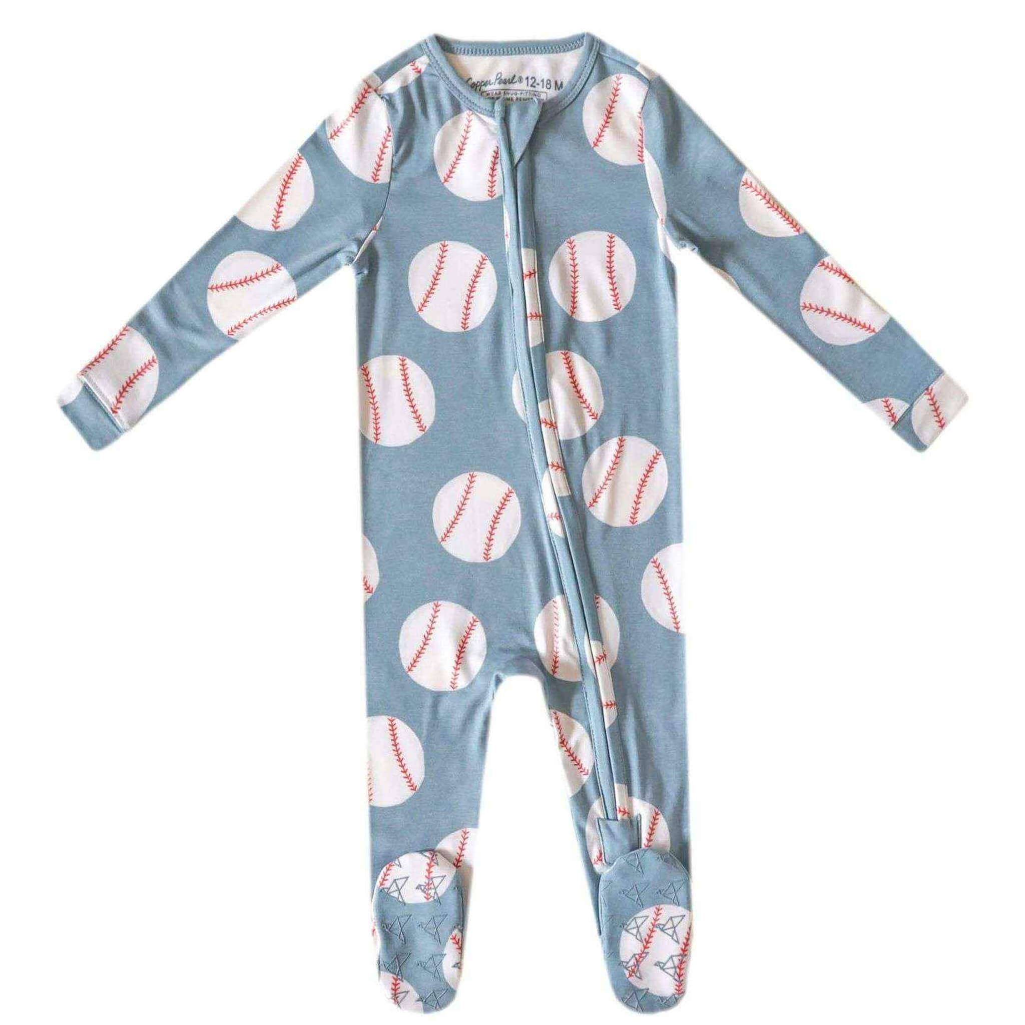 Copper Pearl Zip-Up Footie Pajama - Slugger