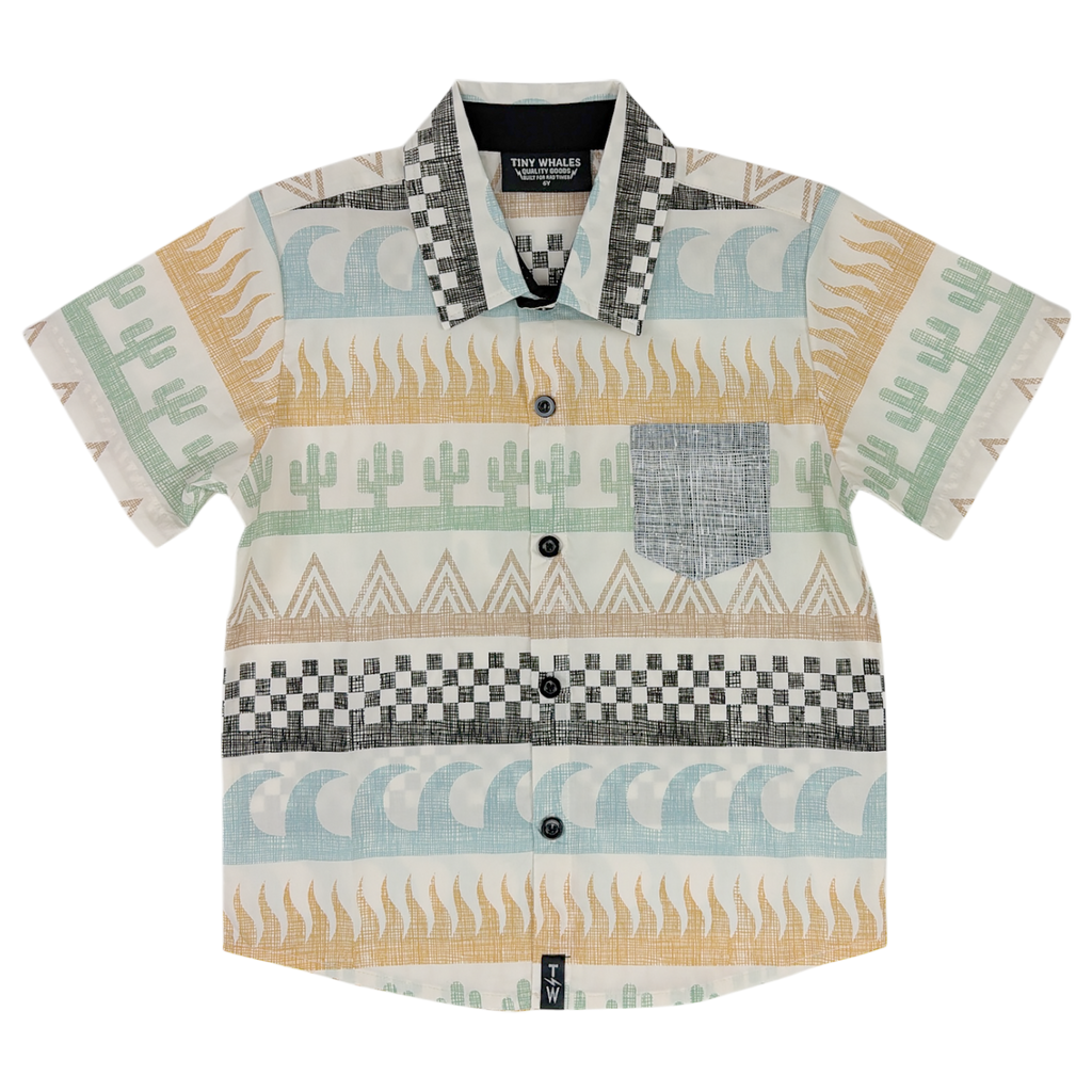 Tiny Whales Button Up Shirt - Surf & Turf