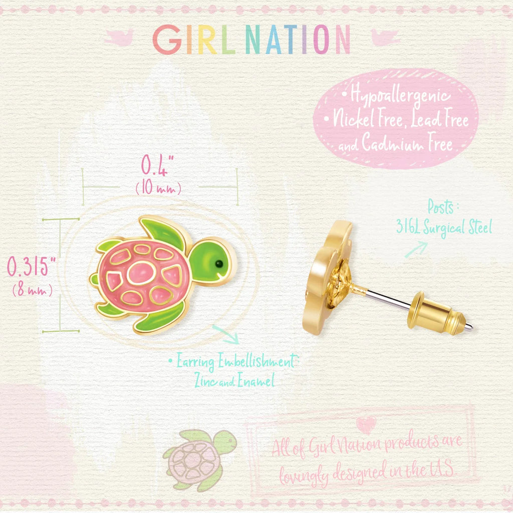 Girl Nation Earrings - Cute Turtles