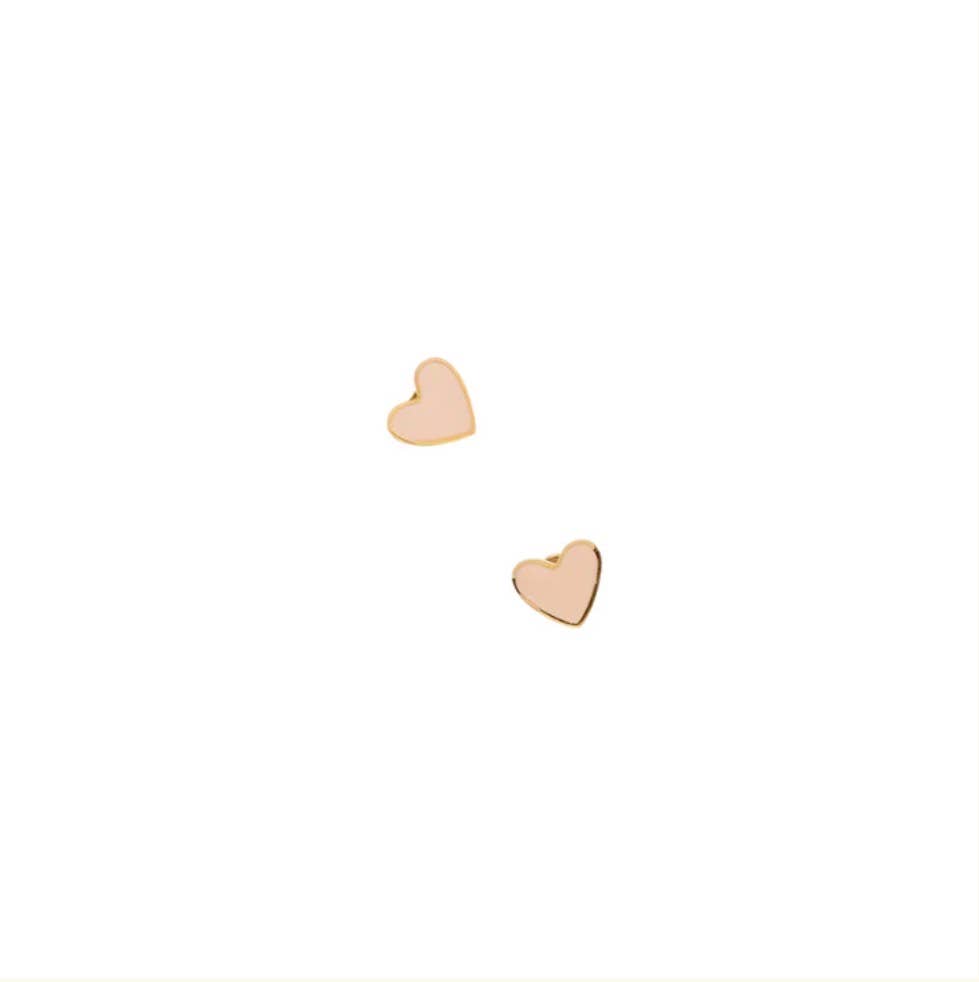 Pip Pop Post - Enamel Heart Stud Earring - Neon Pink