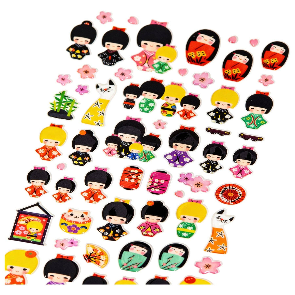 Urban Tokyo Puffy Stickers - Kokeshi Dolls