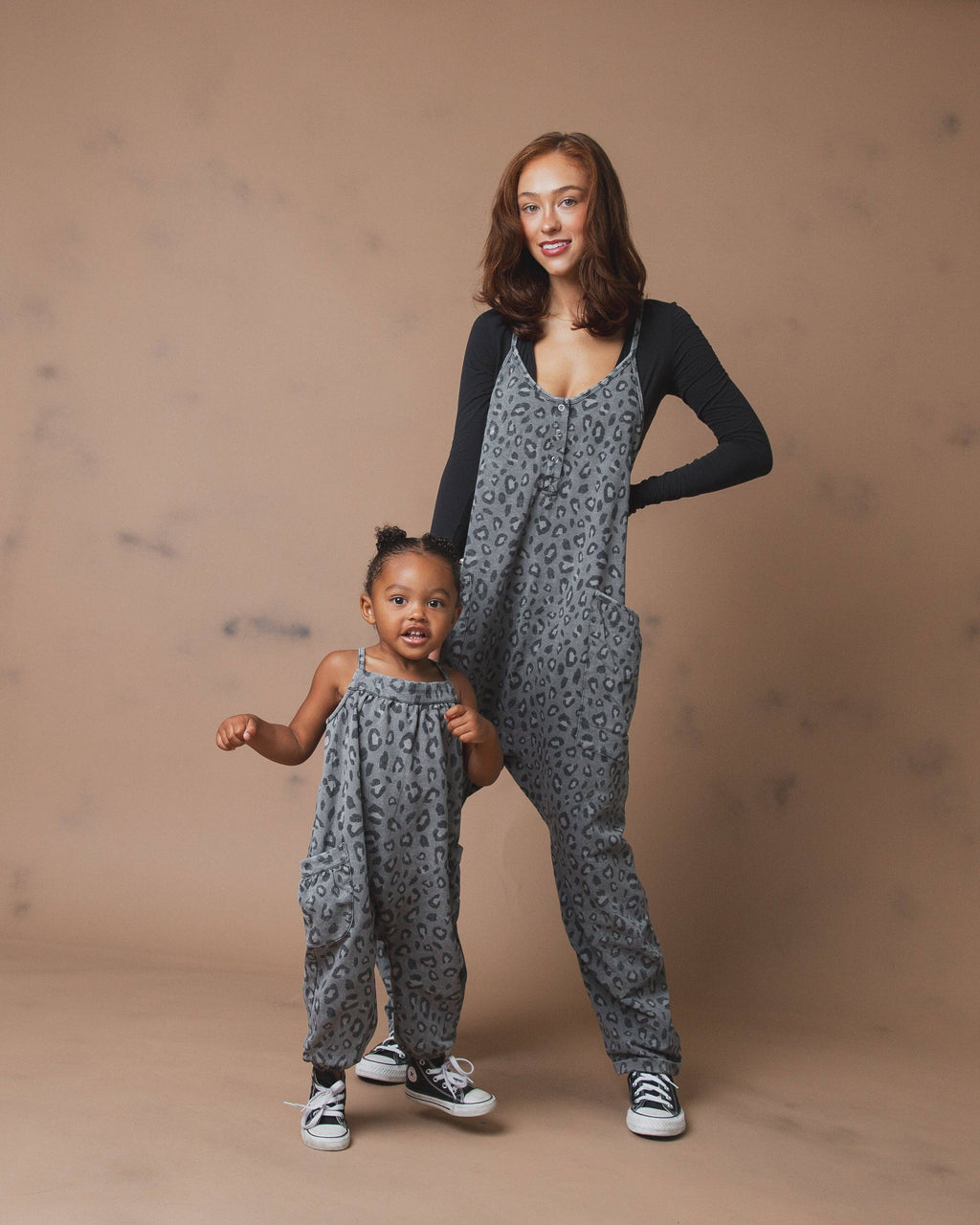 RAGS - Women's Tank Romper - Charcoal Leopard