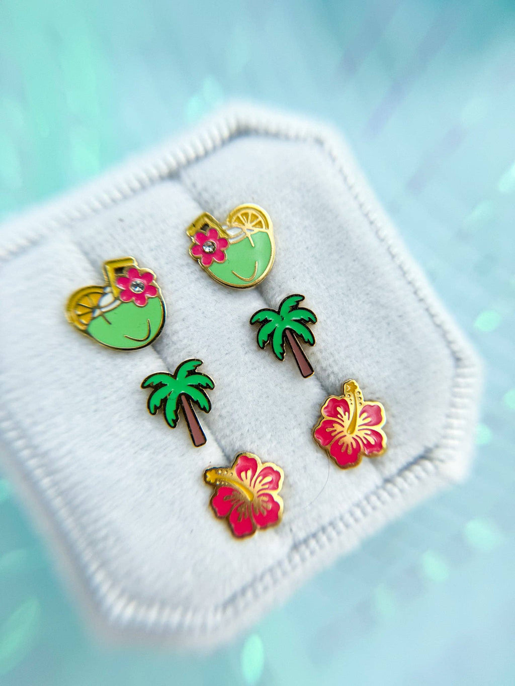 Desert Peach - Hibiscus Stud Earrings