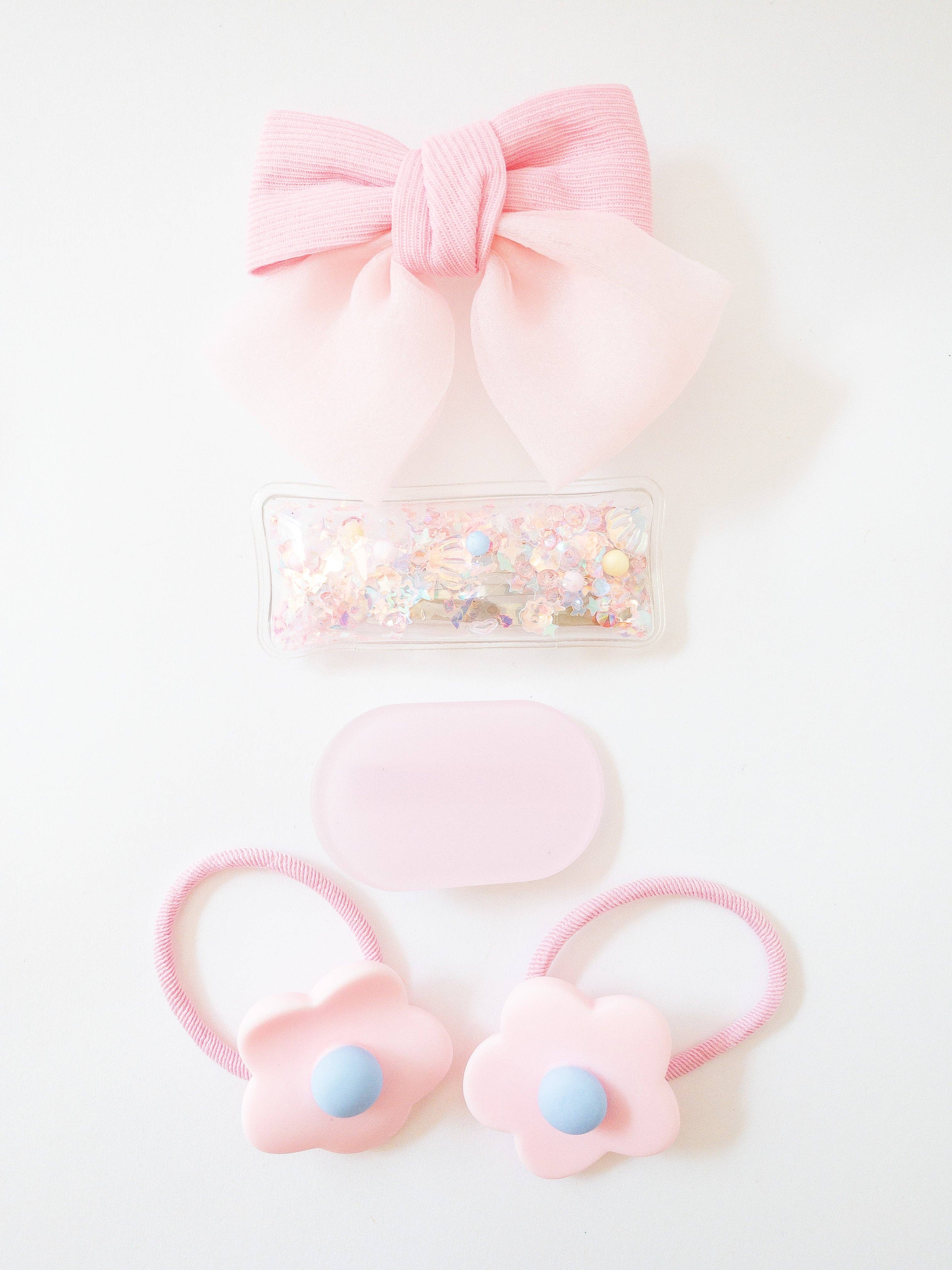 Eggy Cakes - Shay Bow and Confetti 5 Piece Hair Clip Set