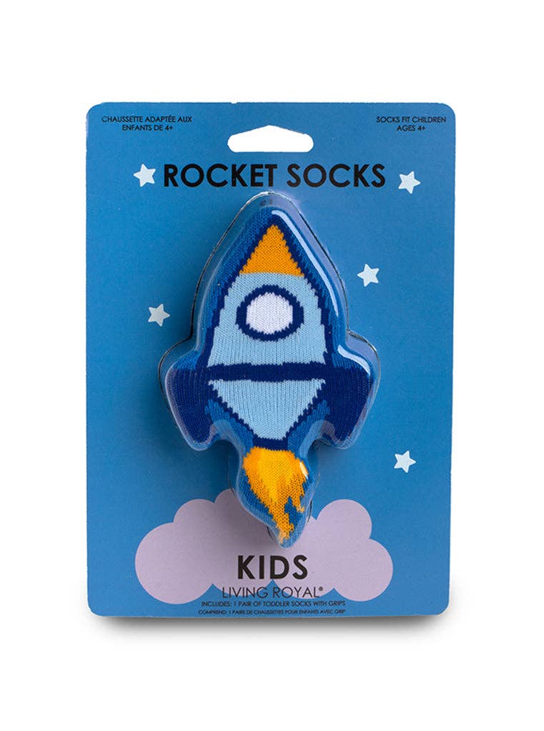 Living Royal 3D Packaged Crew Socks - Rocket Ship