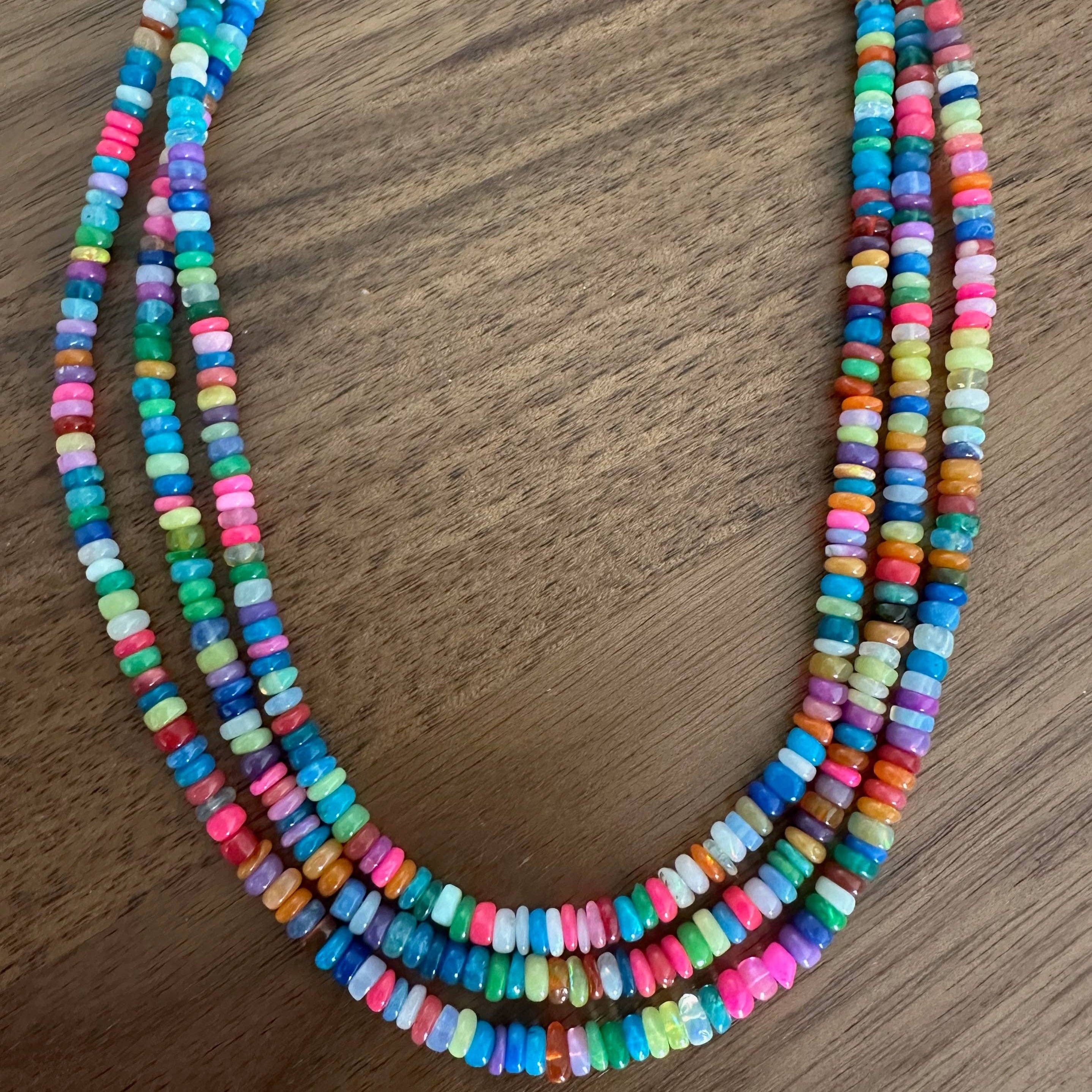 Anokhi Green Handmade Gemstone Necklace - Multicolour Opal