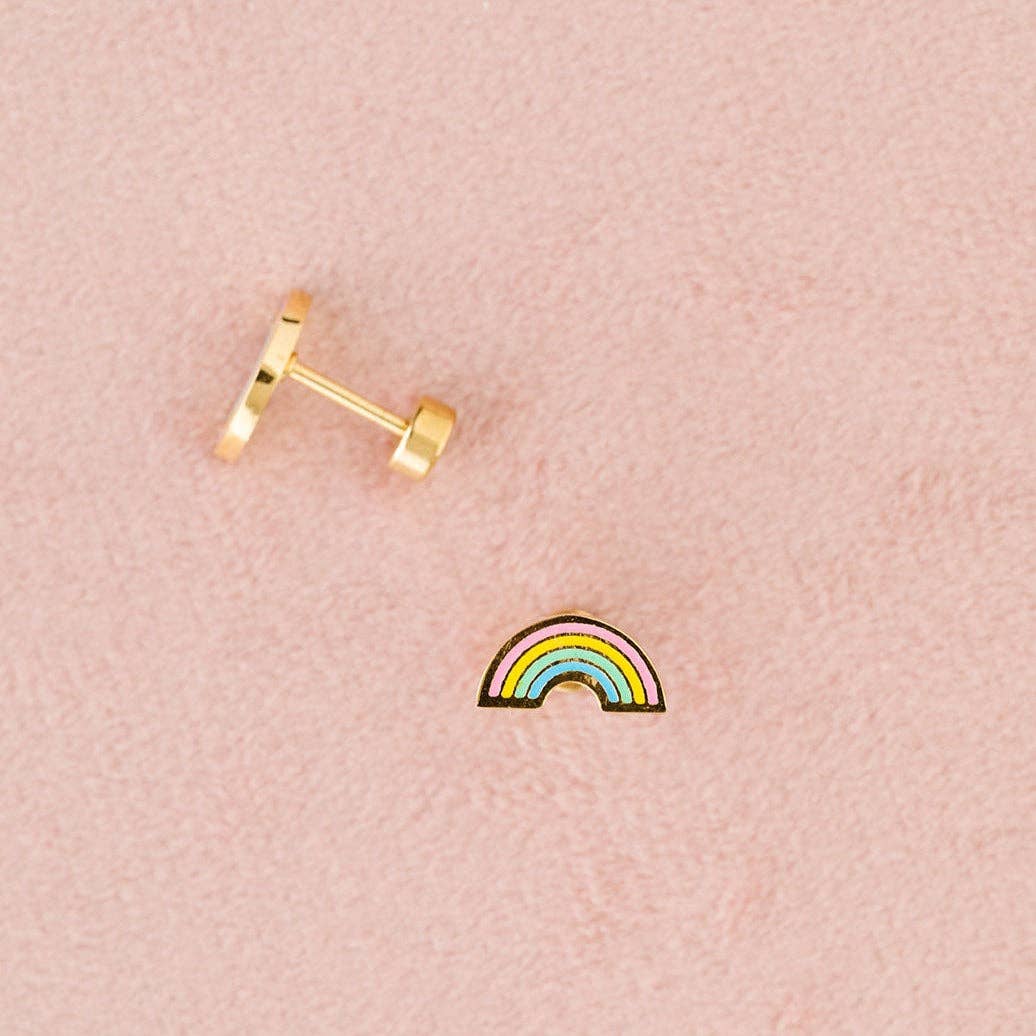 Pip Pop Post - Pastel Rainbow Stud Earrings