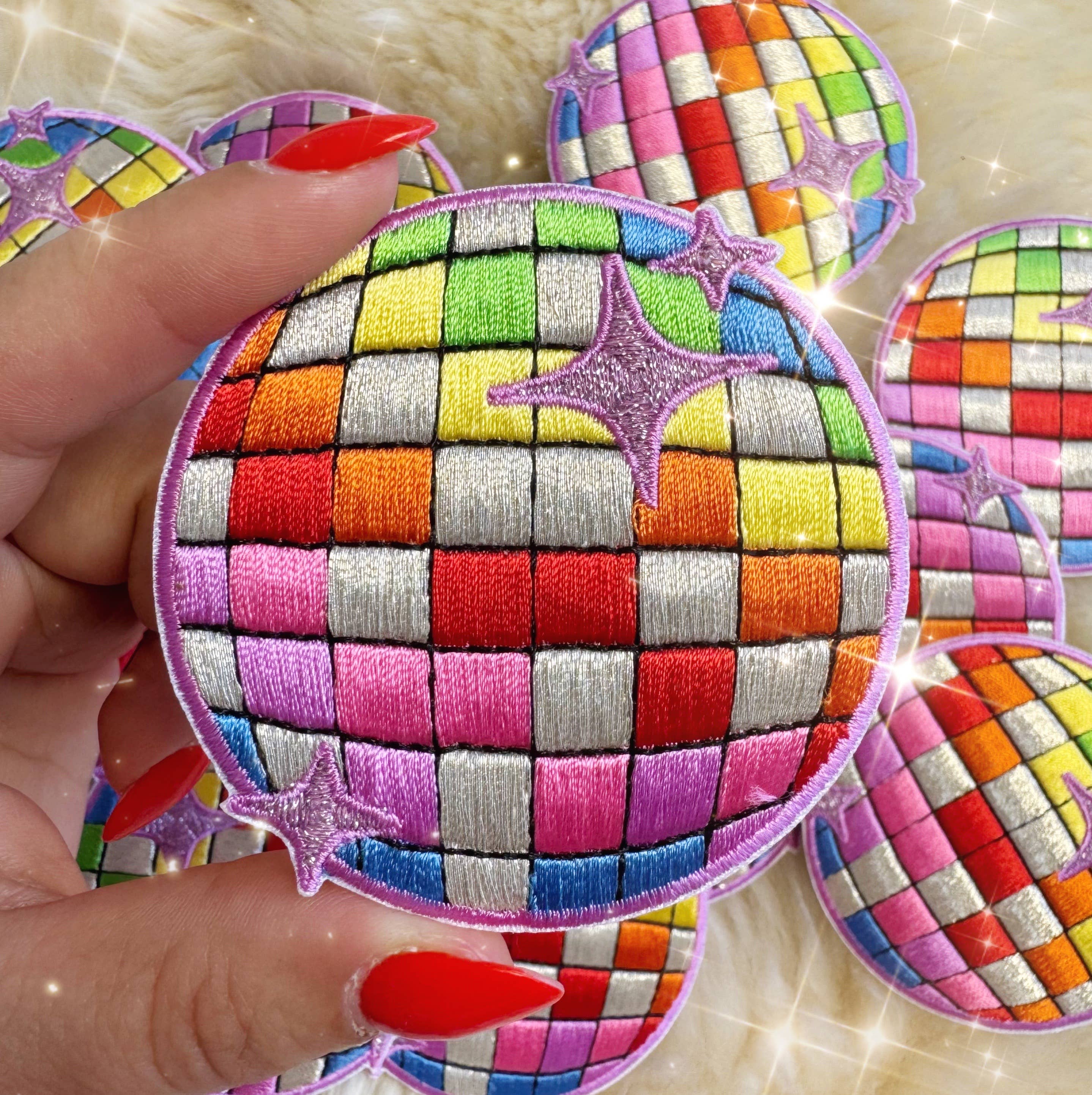 Wildflower + Co. Patch - Rainbow Disco Ball