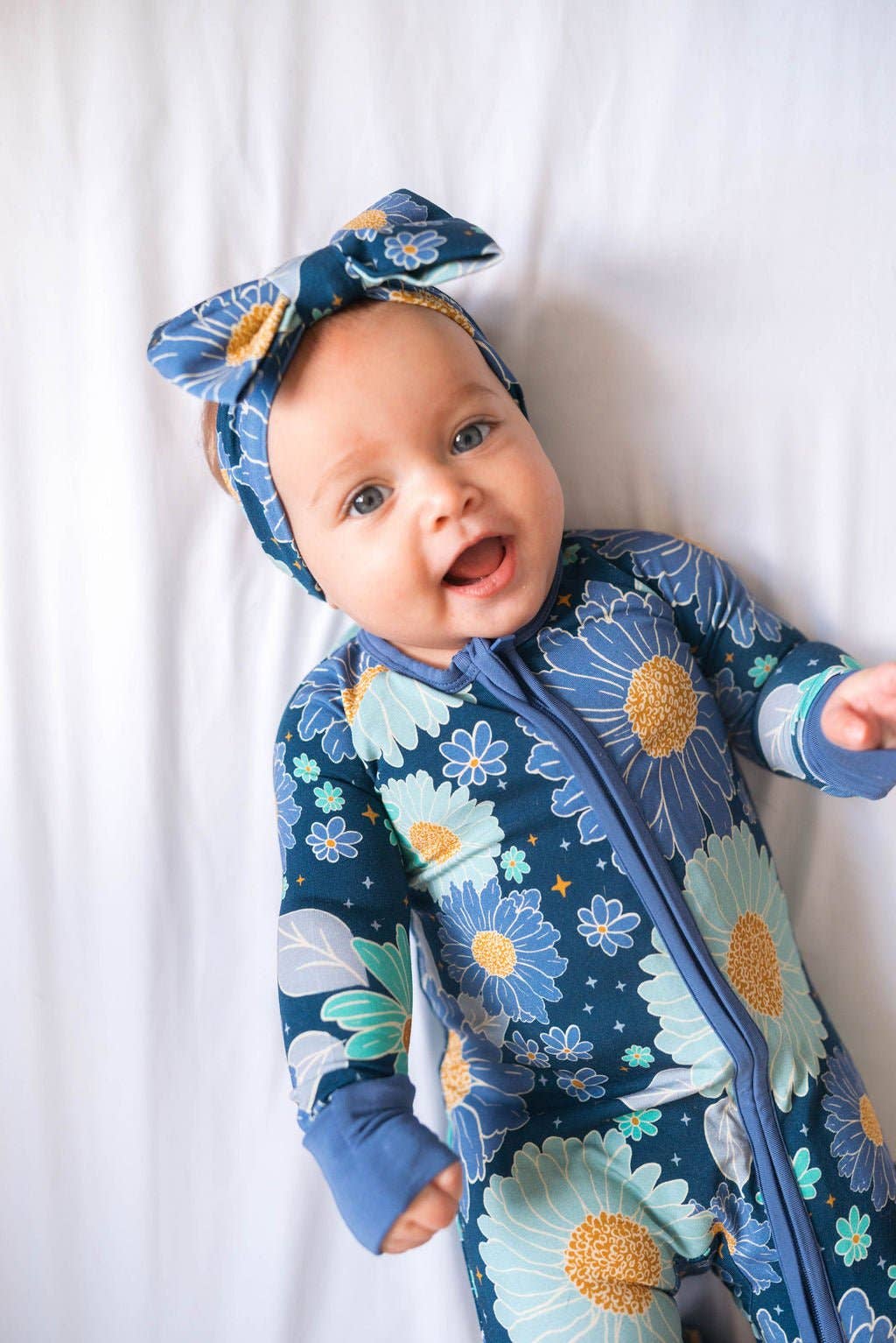 Jammie Session Bamboo Romper - Bluepsie Daisy