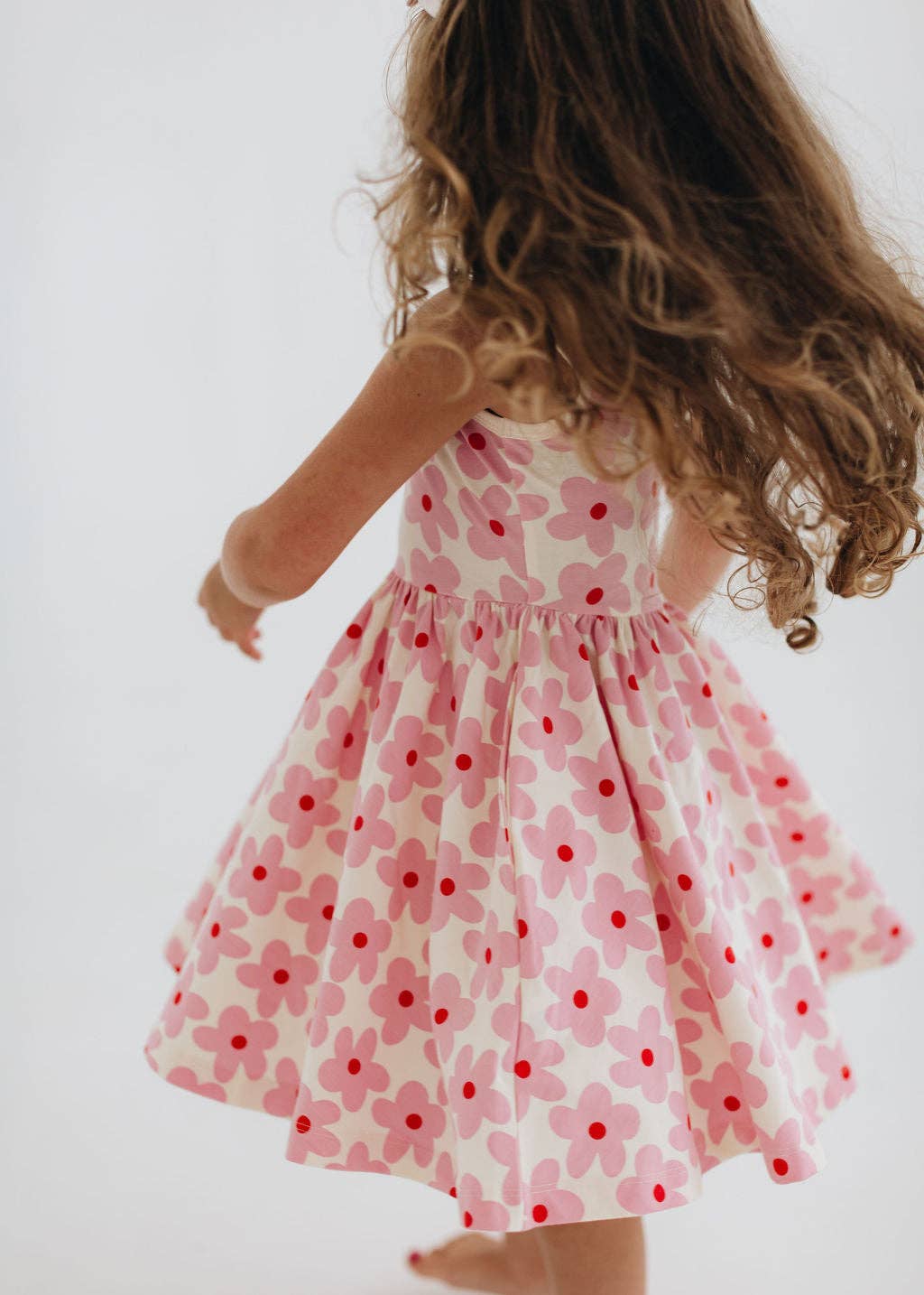 Good Apples Kids Sleeveless Twirl Dress - Pink Daisies