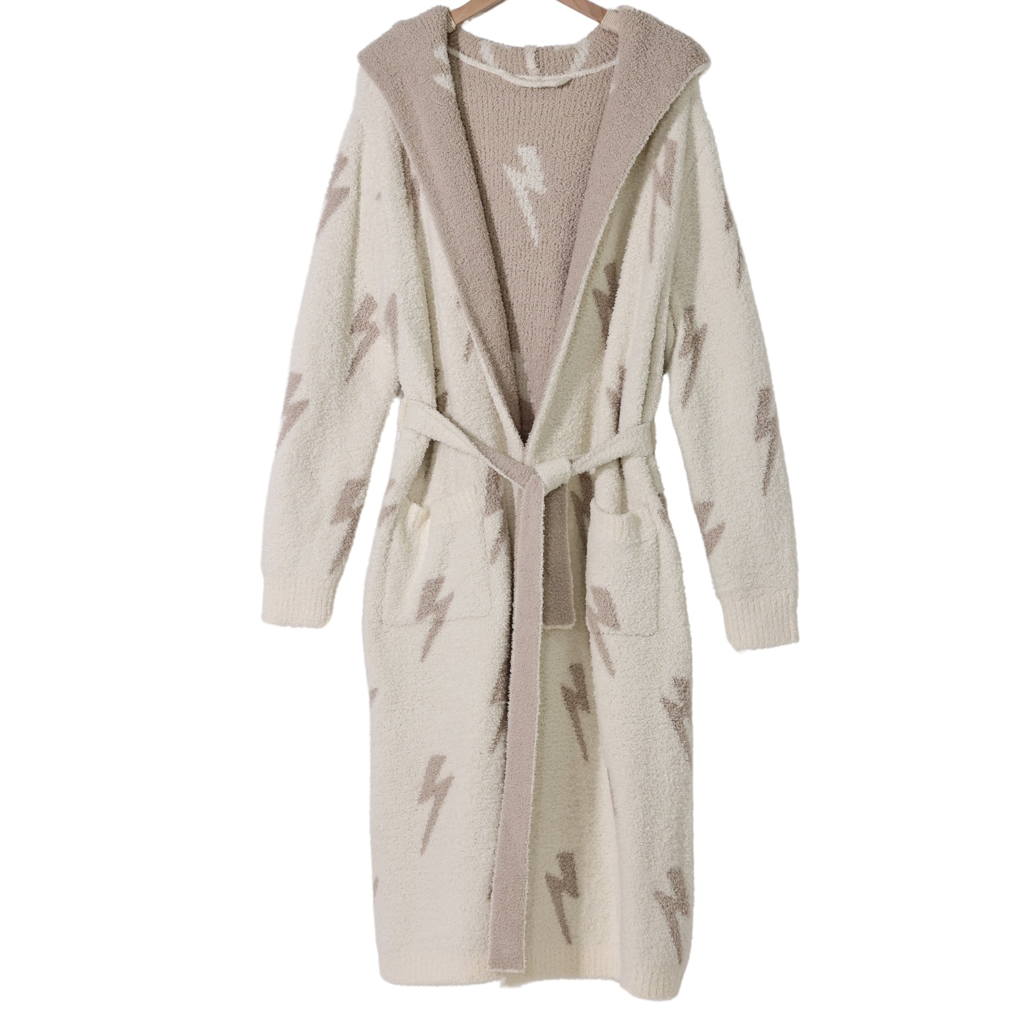 Local Beach Luxe Robe - Lightning Bolt (Sand/Cream)