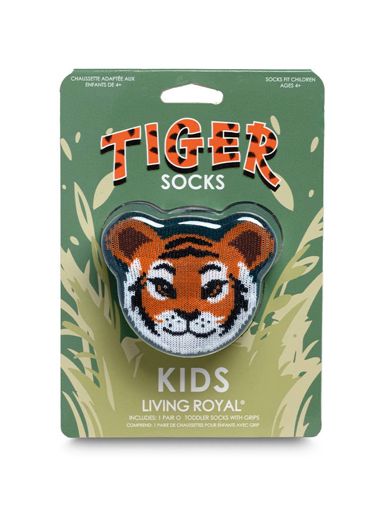 Living Royal 3D Packaged Crew Socks - Tiger Cub