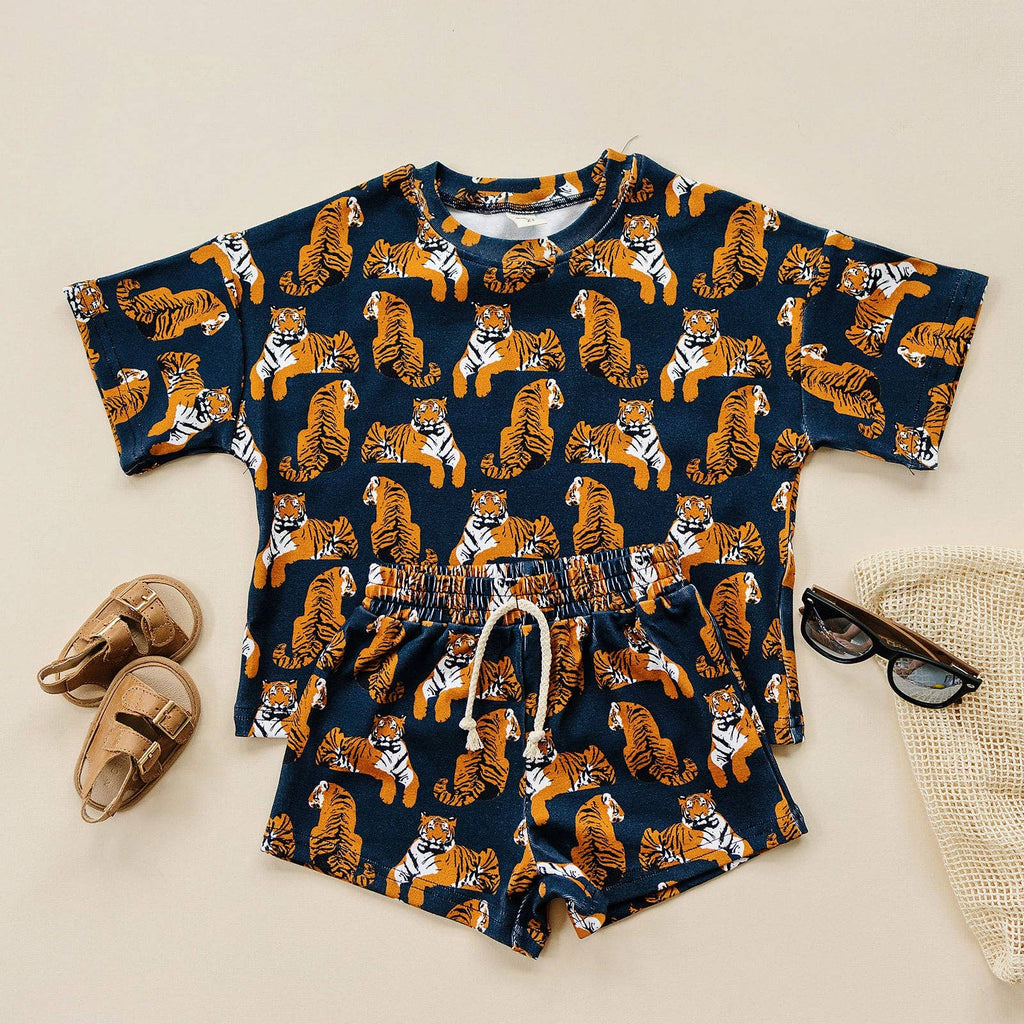 Lucky Panda Kids Shorts Set - Tiger