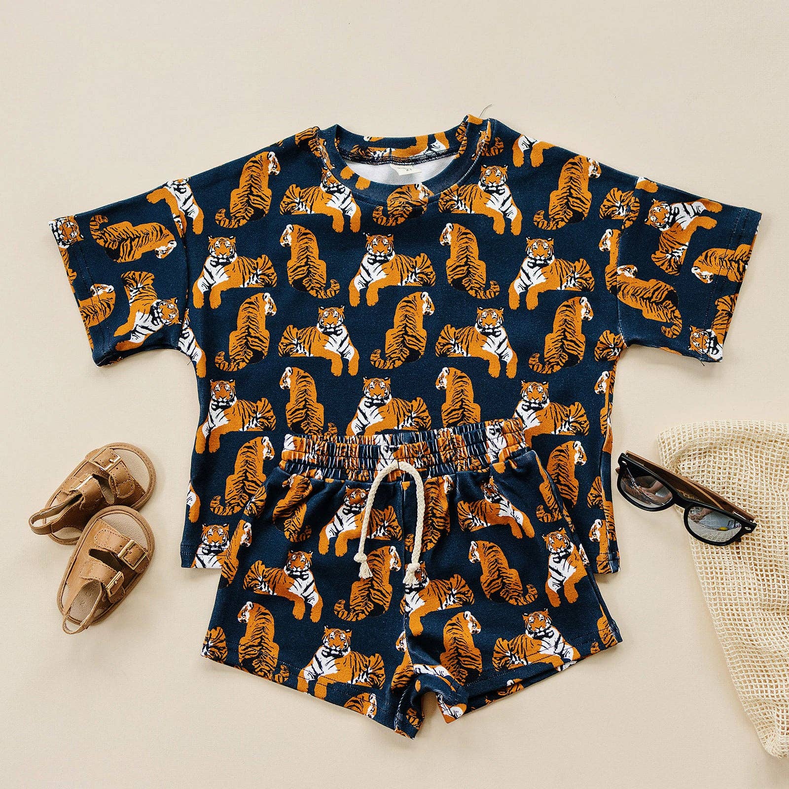 Lucky Panda Kids Shorts Set - Tiger