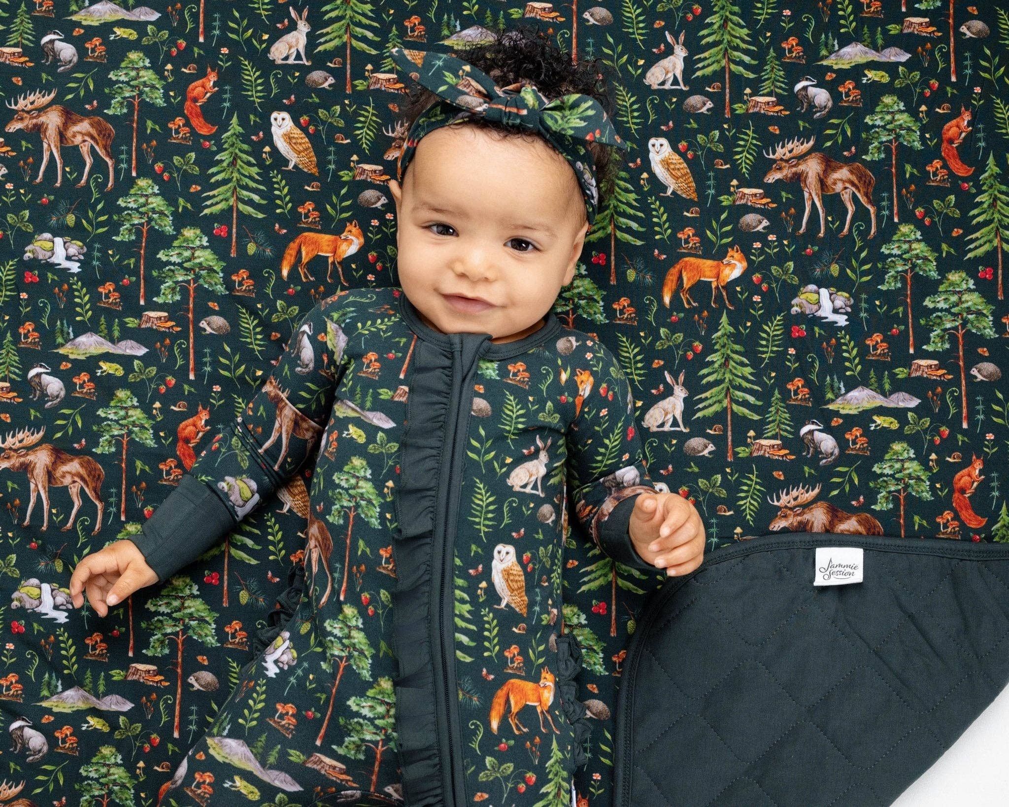 Jammie Session Bamboo Ruffle Romper  - Wood You Be My Friend