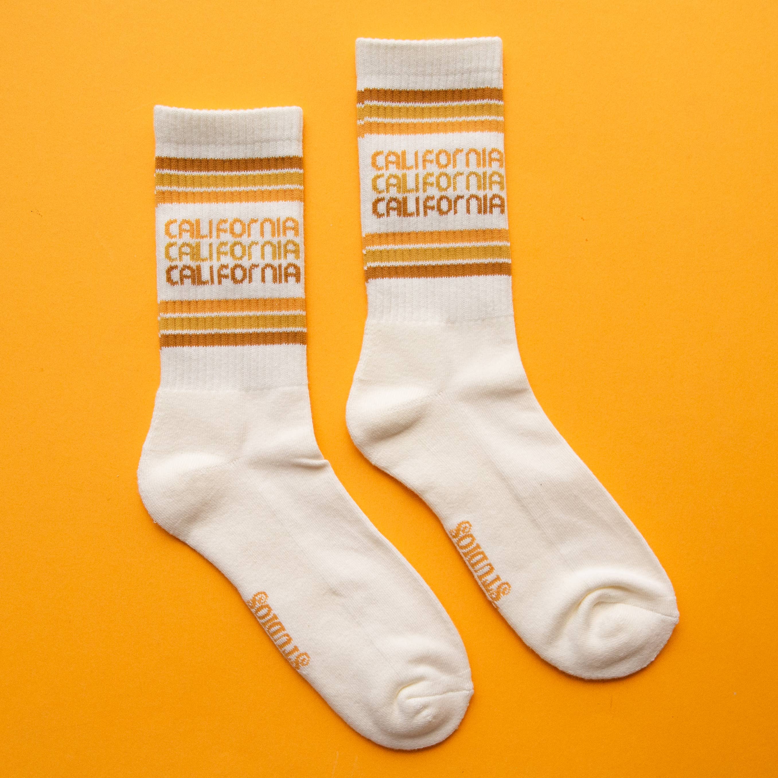 Sunshine Studios Ribbed Crew Socks - California Striped