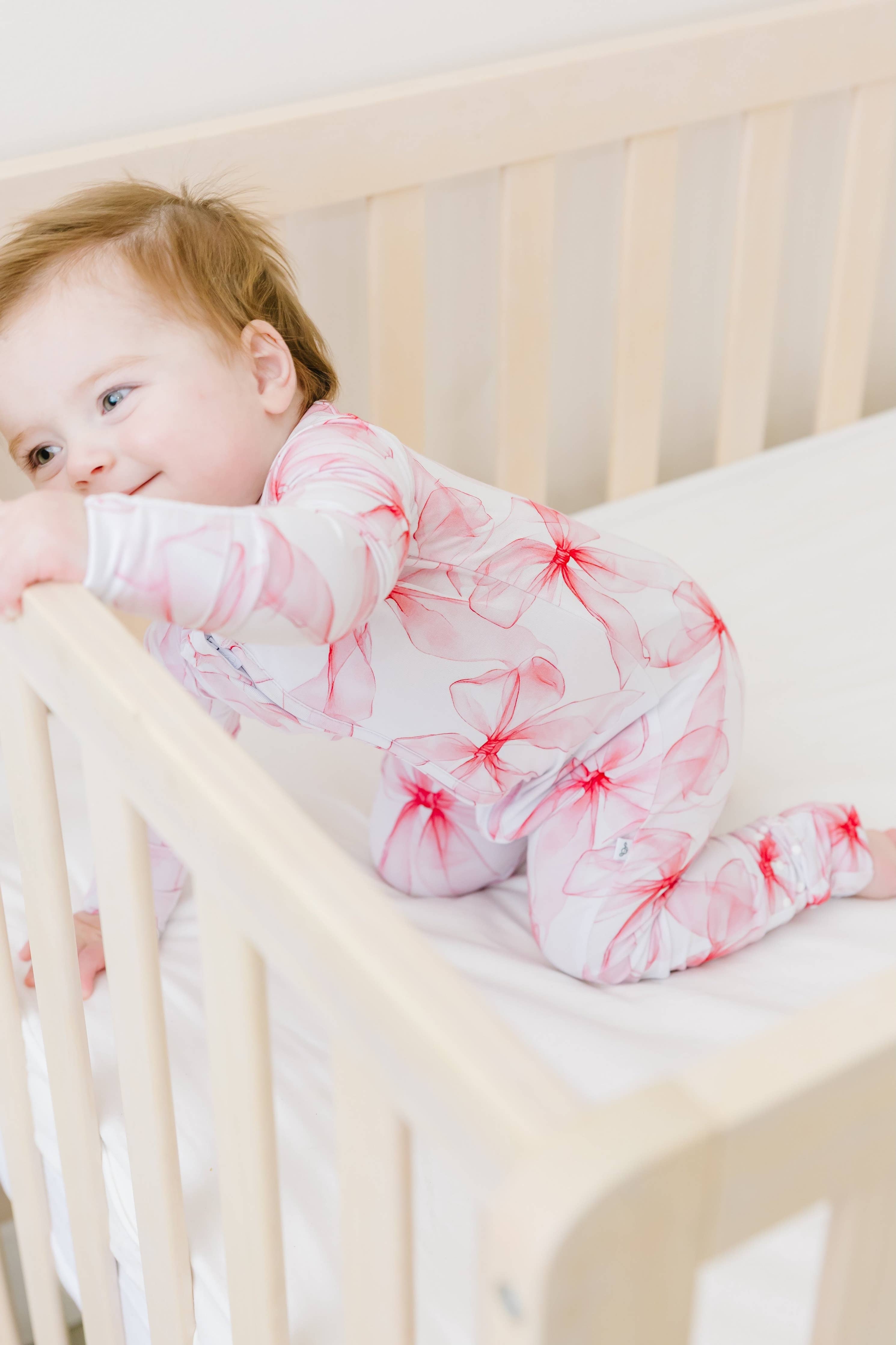 Jammie Session Bamboo Romper - Pretty in Bows