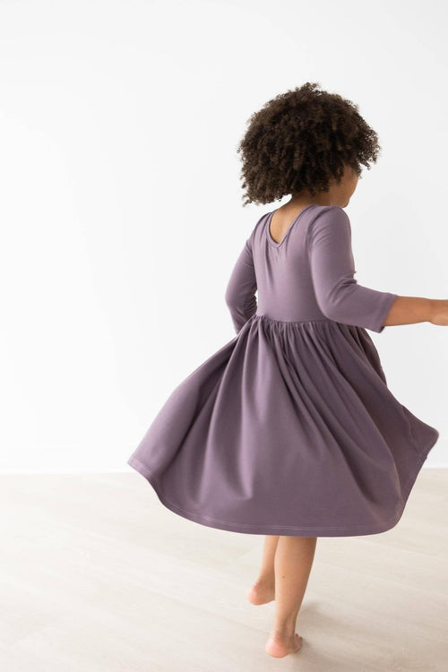 Mila & Rose 3/4 Pocket Twirl Dress - Vintage Violet (Final Sale)