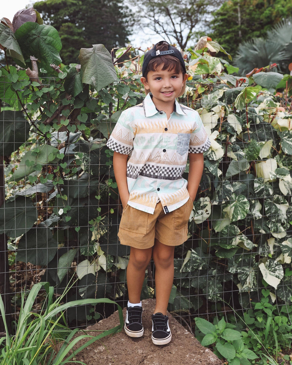 Tiny Whales Button Up Shirt - Surf & Turf