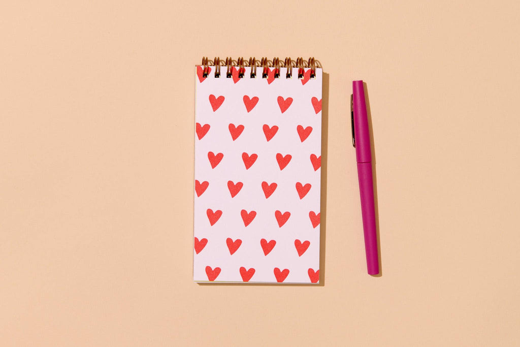 And Here We Are Spiral Notebook - Red Hearts