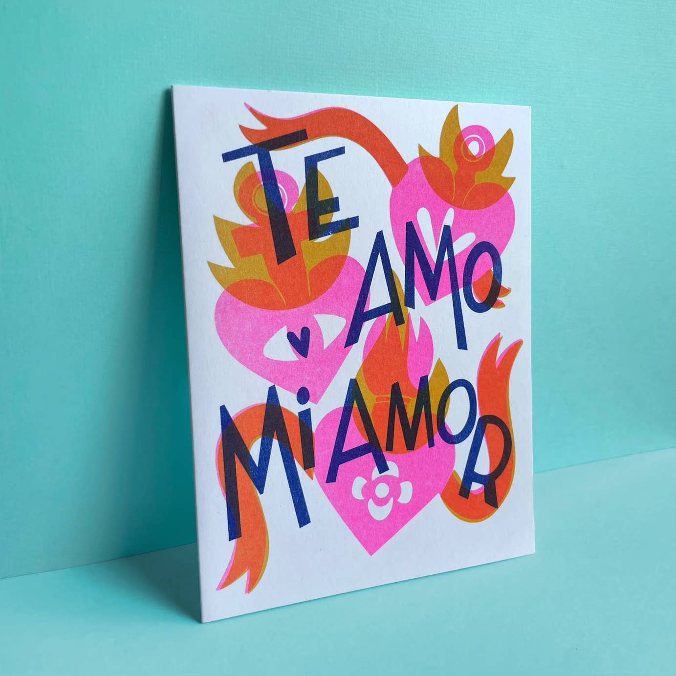 Pier Six Press Risograph Greeting Card - Te Amo Mi Amor