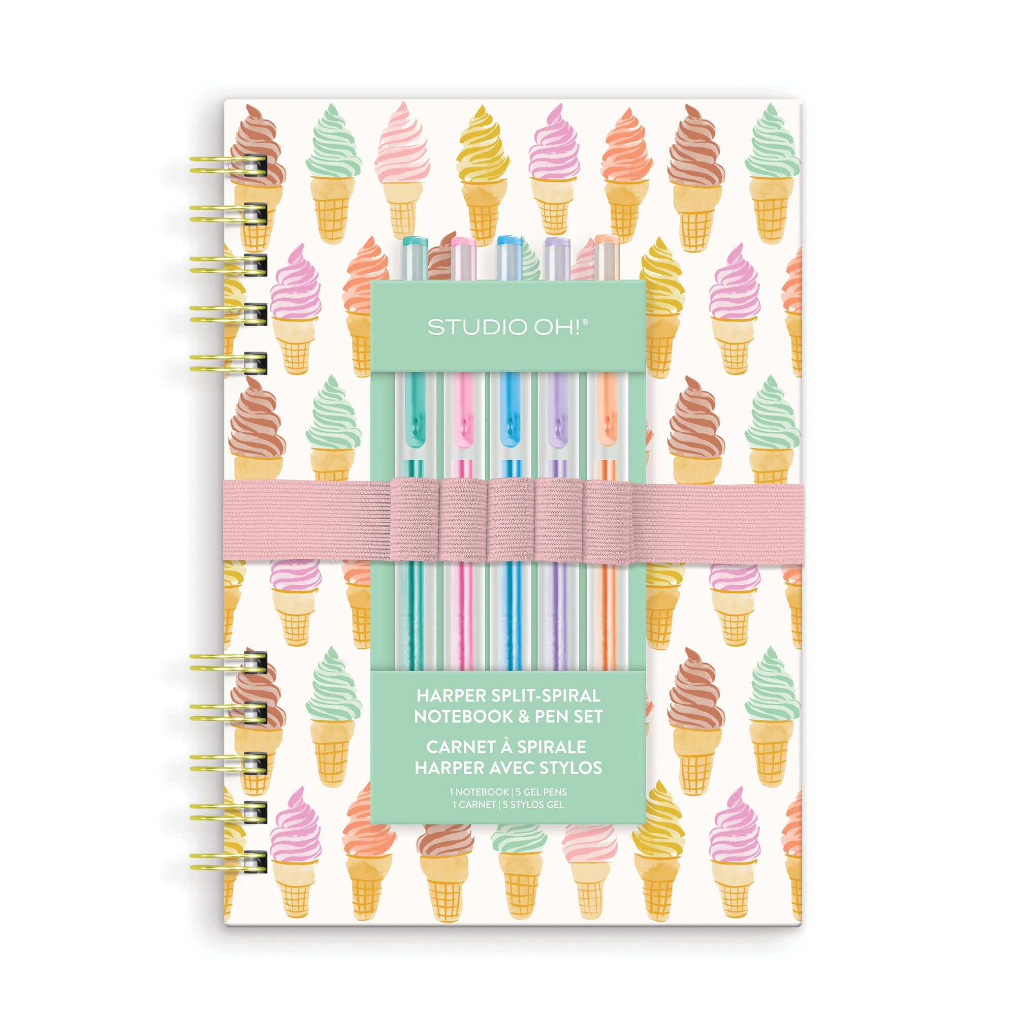 Studio Oh! - Cool & Creamy Harper Split-Spiral Notebook & Pen Set