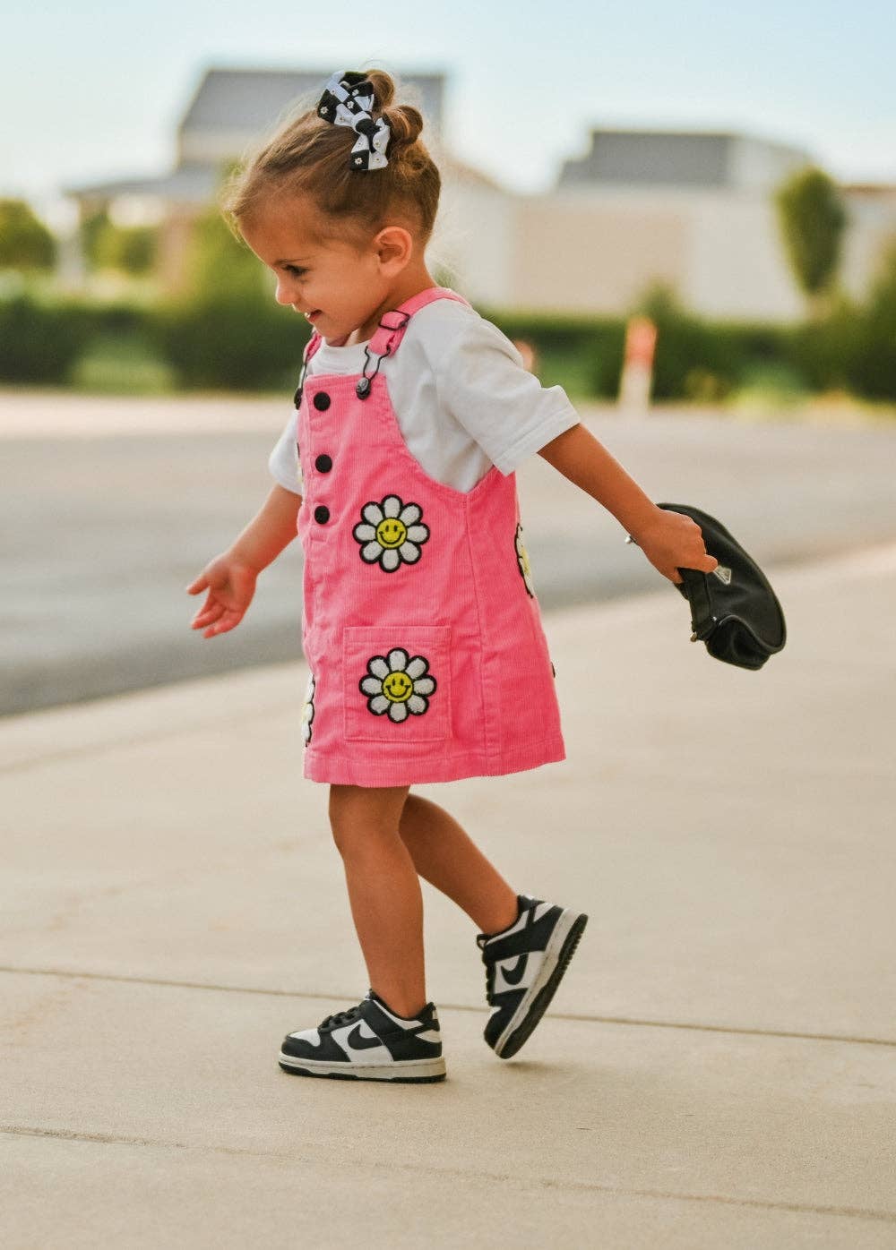 Little Trouble - Little Bloomer Pink Corduroy Dress