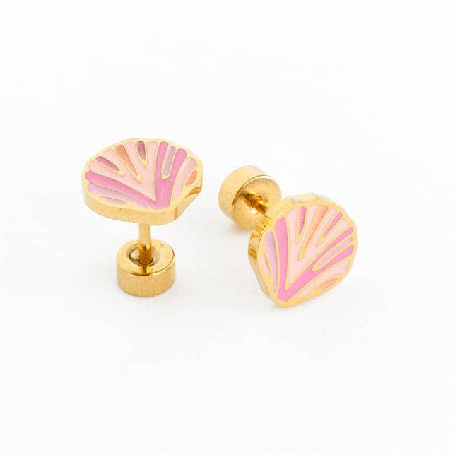 Pip Pop Post - Pink Seashell Stud Earring