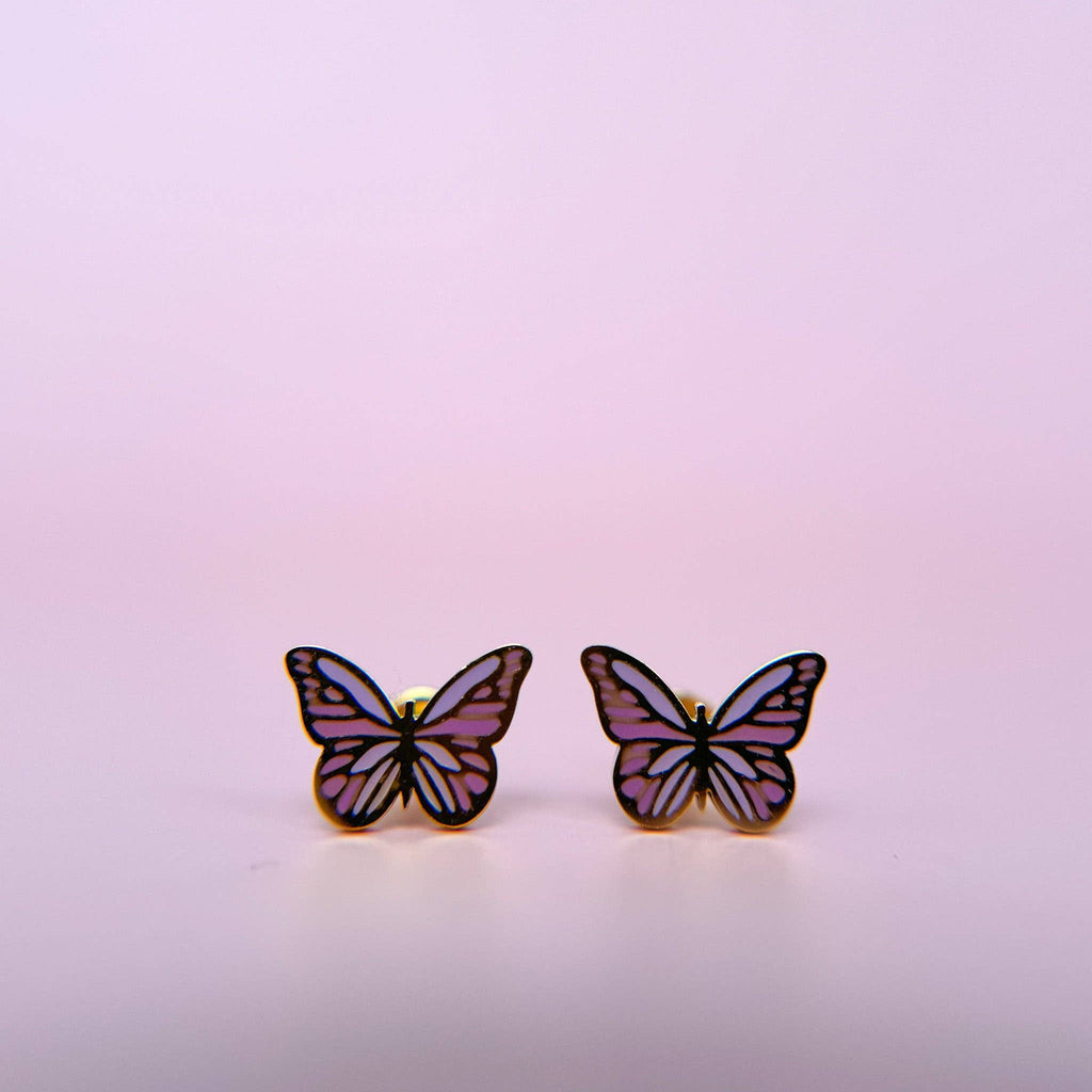 Desert Peach - Butterfly Stud Earrings