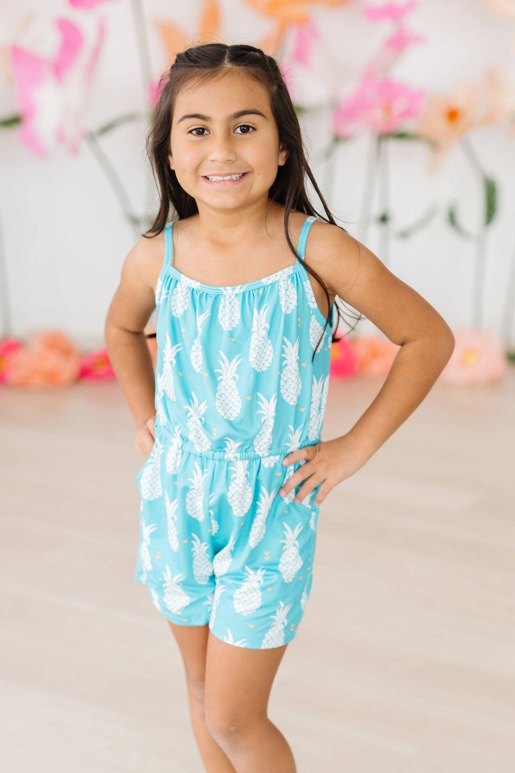 Mila & Rose Strappy Play Romper - Pineapple Party