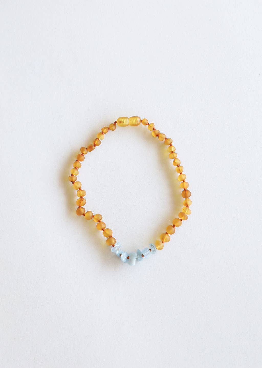 CanyonLeaf - Raw Honey Baltic Amber + Aquamarine || Necklace