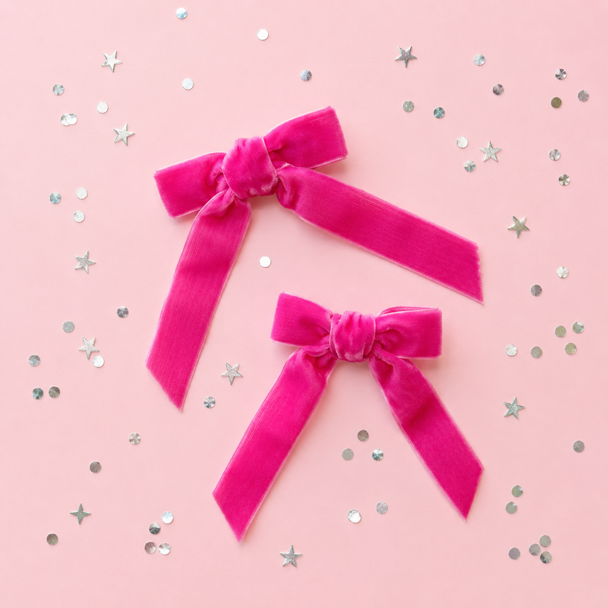Sunshine Studios - Velvet Hair Bows (Pink)