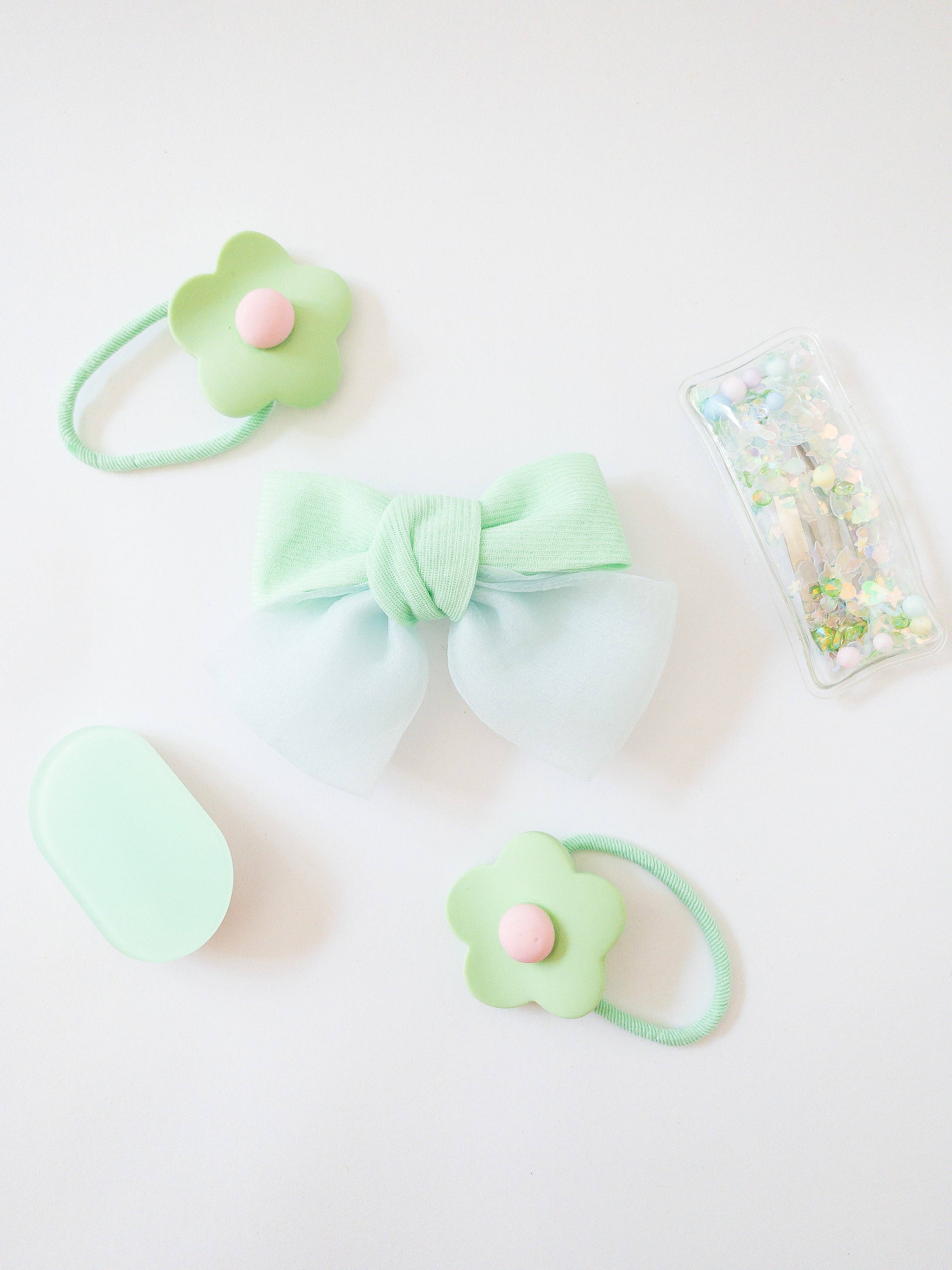 Eggy Cakes - Shay Bow and Confetti 5 Piece Hair Clip Set