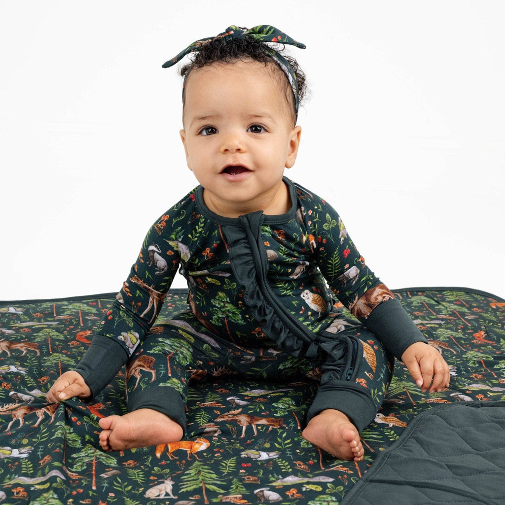 Jammie Session Bamboo Ruffle Romper  - Wood You Be My Friend