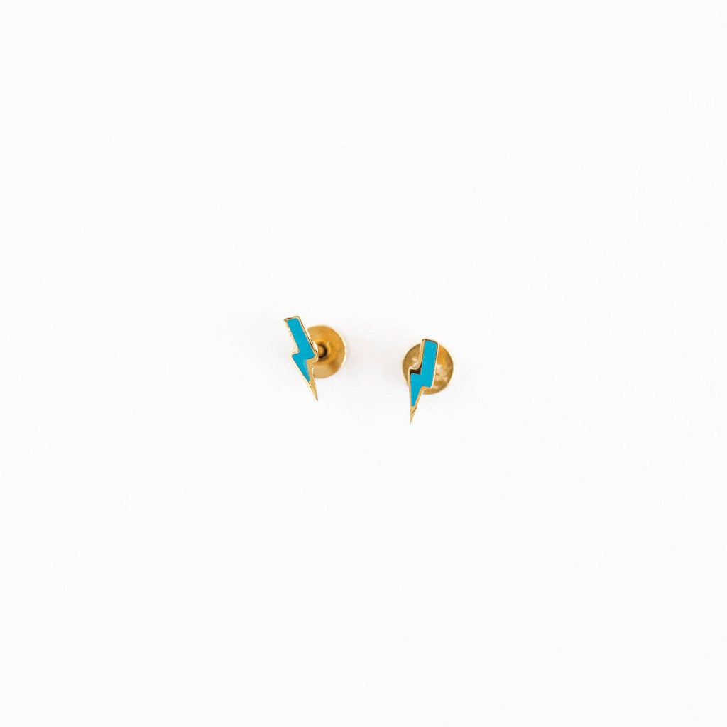 Pip Pop Post - Bolt Stud Earrings - Gold