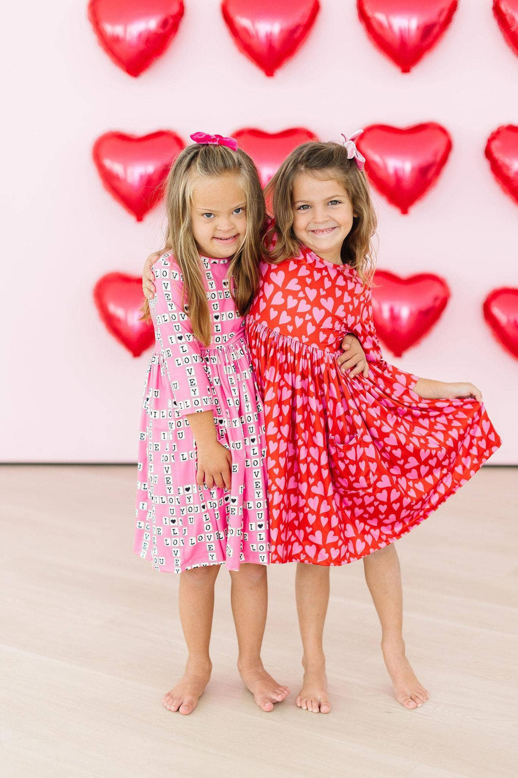 Mila & Rose 3/4 Sleeve Pocket Twirl Dress - Hearts & Hugs