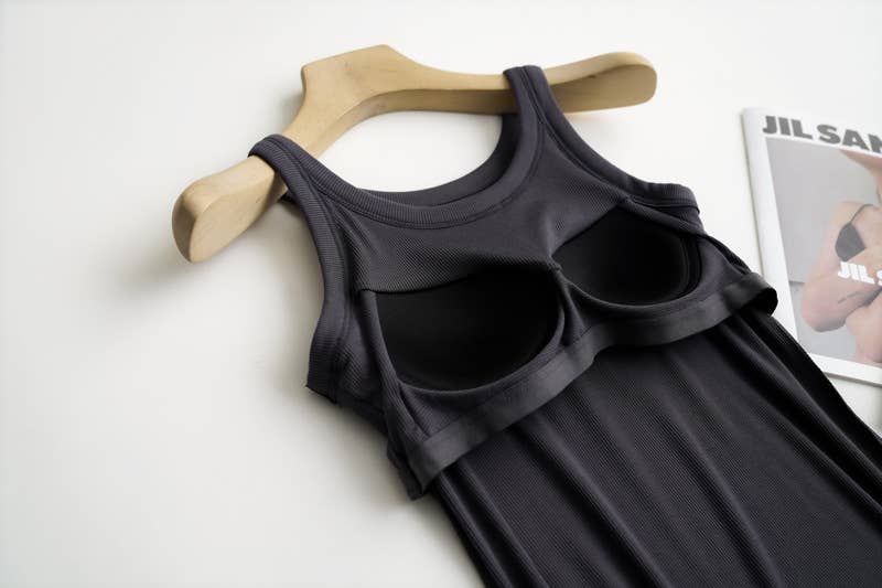 Women's Ribbed Tank w/ Built In Bra