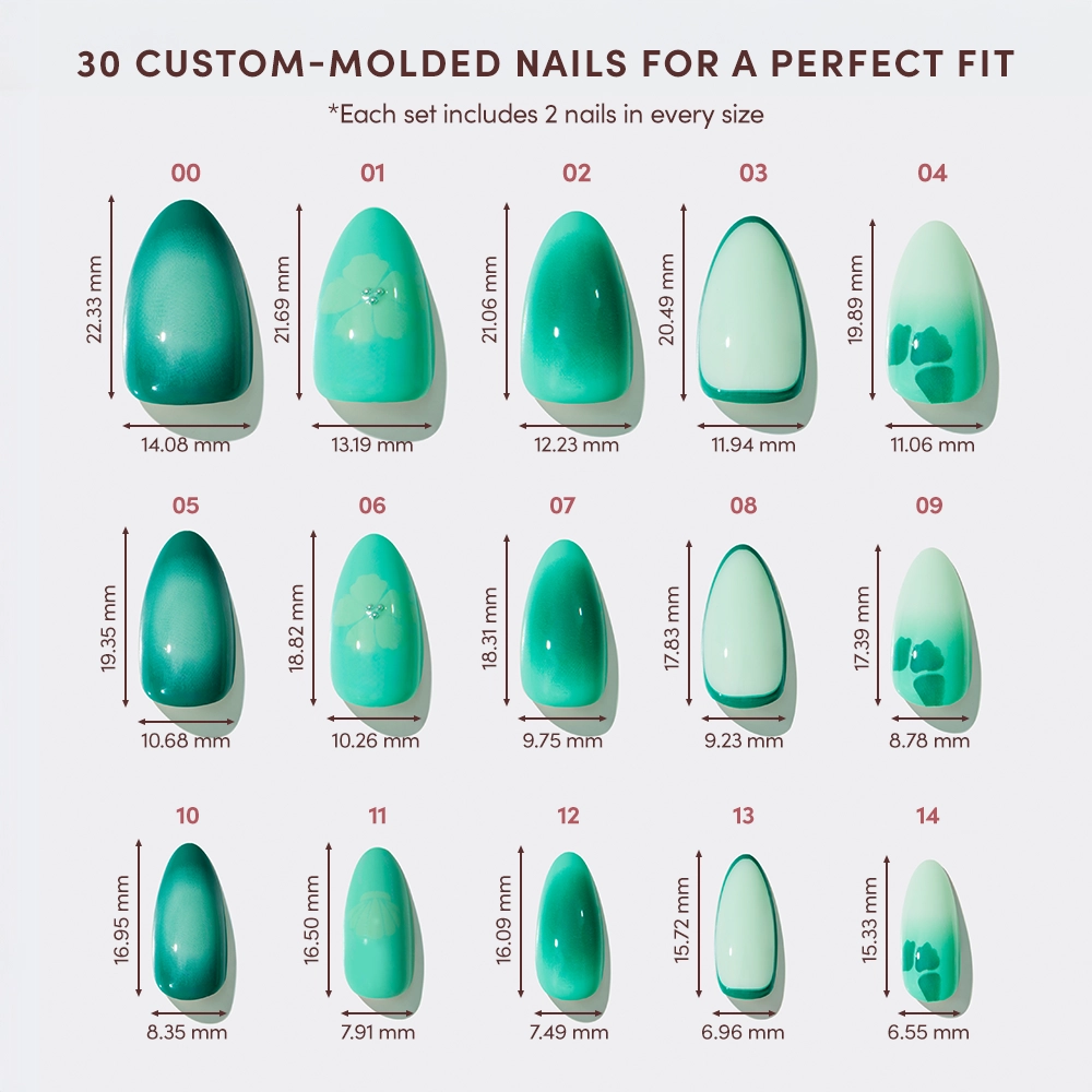 Glamnetic Press On Nails - Siren Green