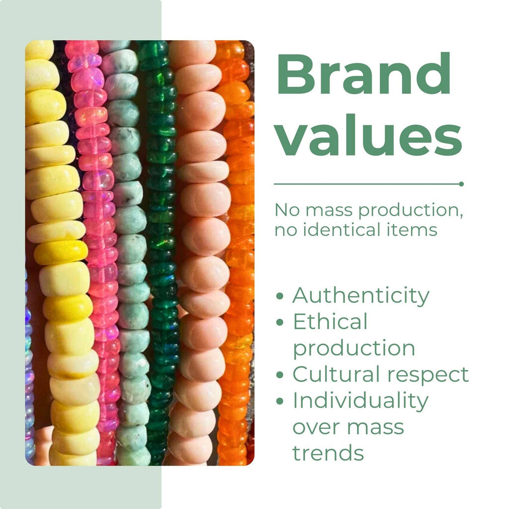 Anokhi Green Handmade Gemstone Necklace - Pink Green Slim Opal