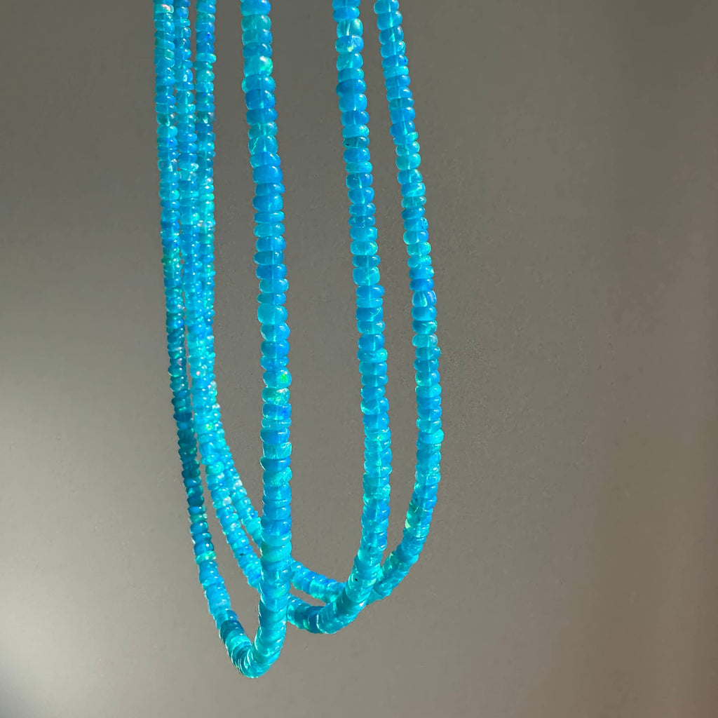 Anokhi Green Handmade Gemstone Necklace - Sky Blue Opal