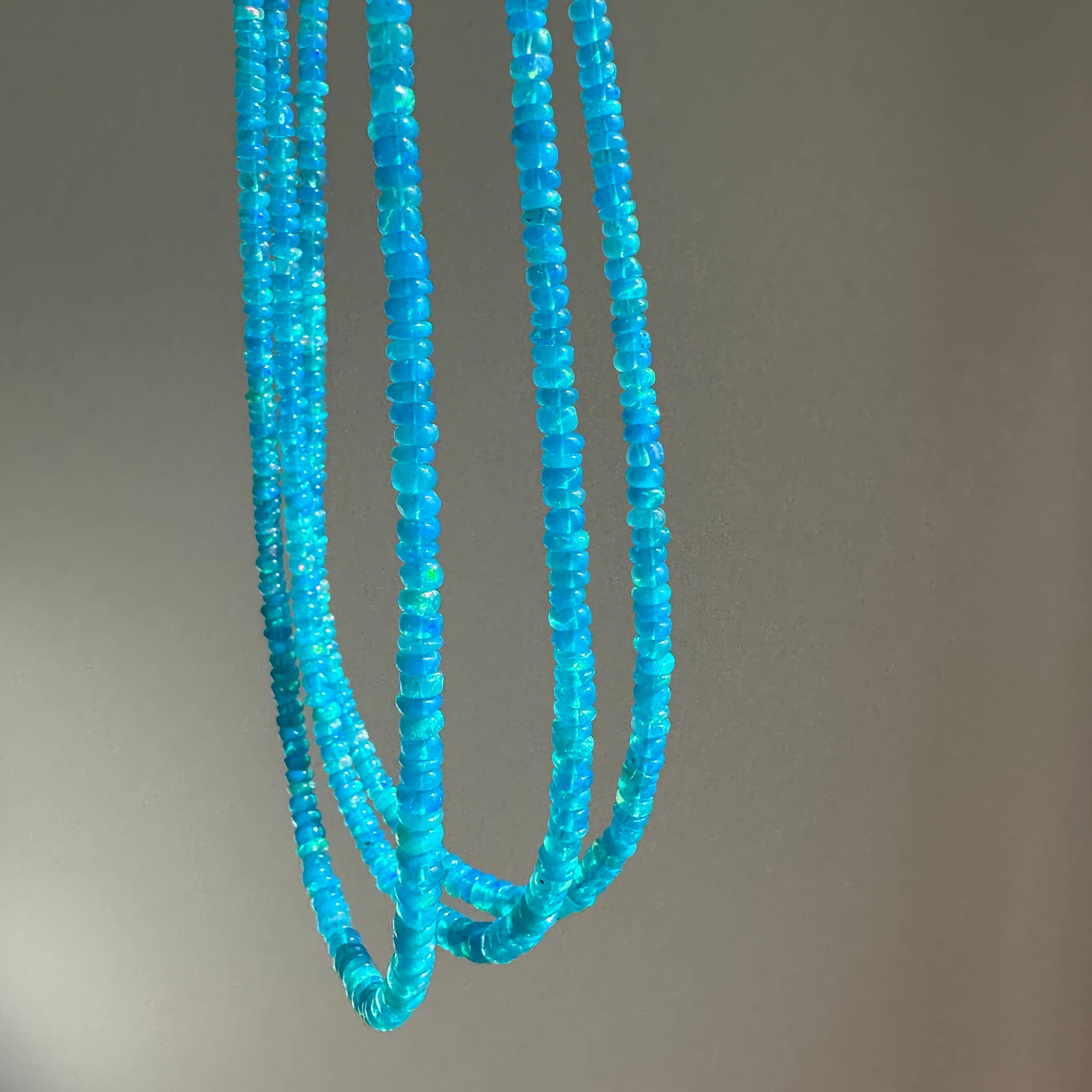 Anokhi Green Handmade Gemstone Necklace - Sky Blue Opal