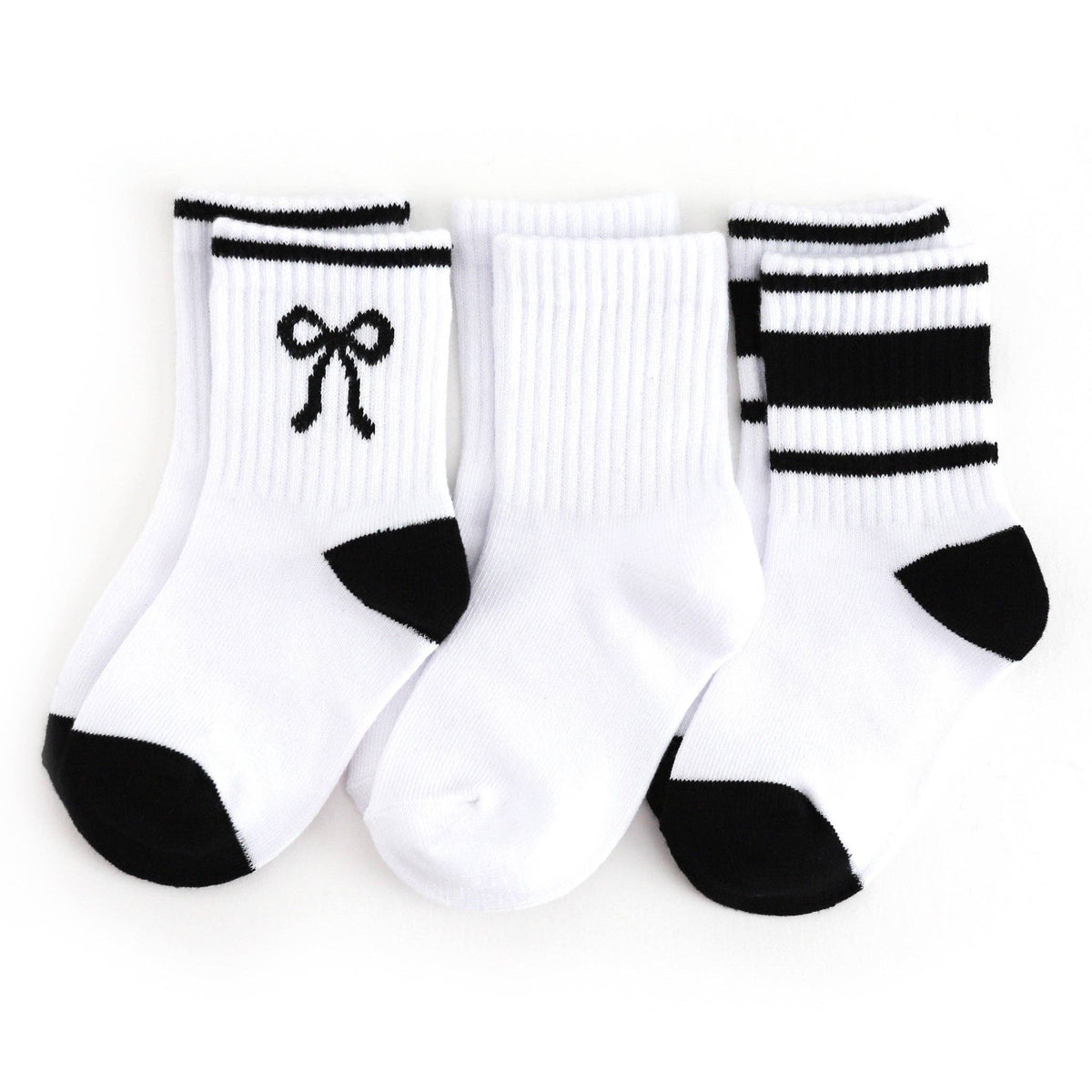 Little Stocking Co. - Crew Socks 3-Pack - White/Black
