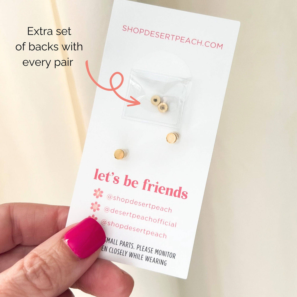 Desert Peach - Mermaid Seashell Stud Earrings
