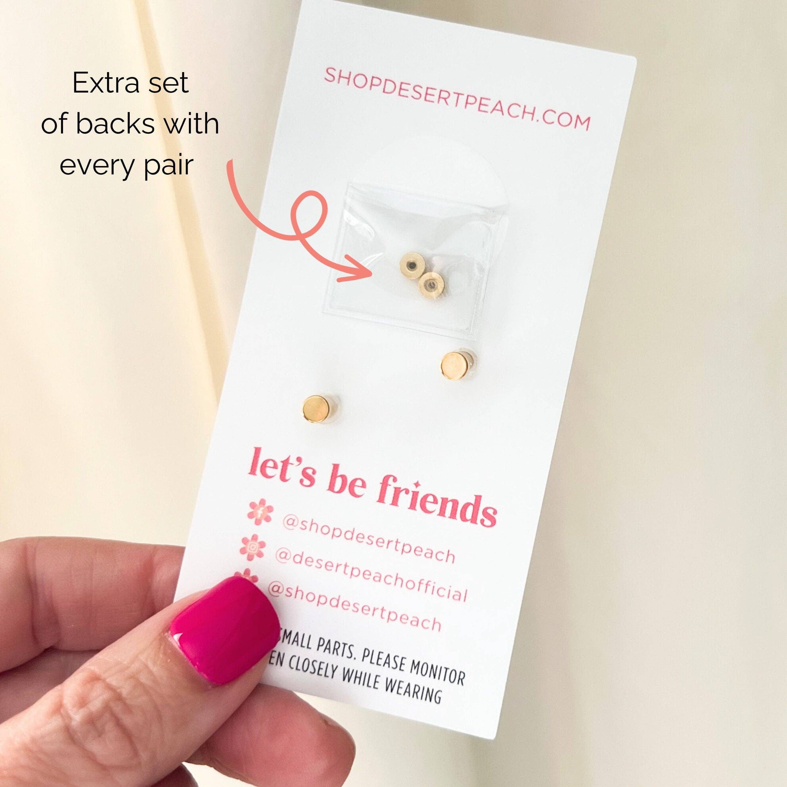 Desert Peach - Mermaid Seashell Stud Earrings