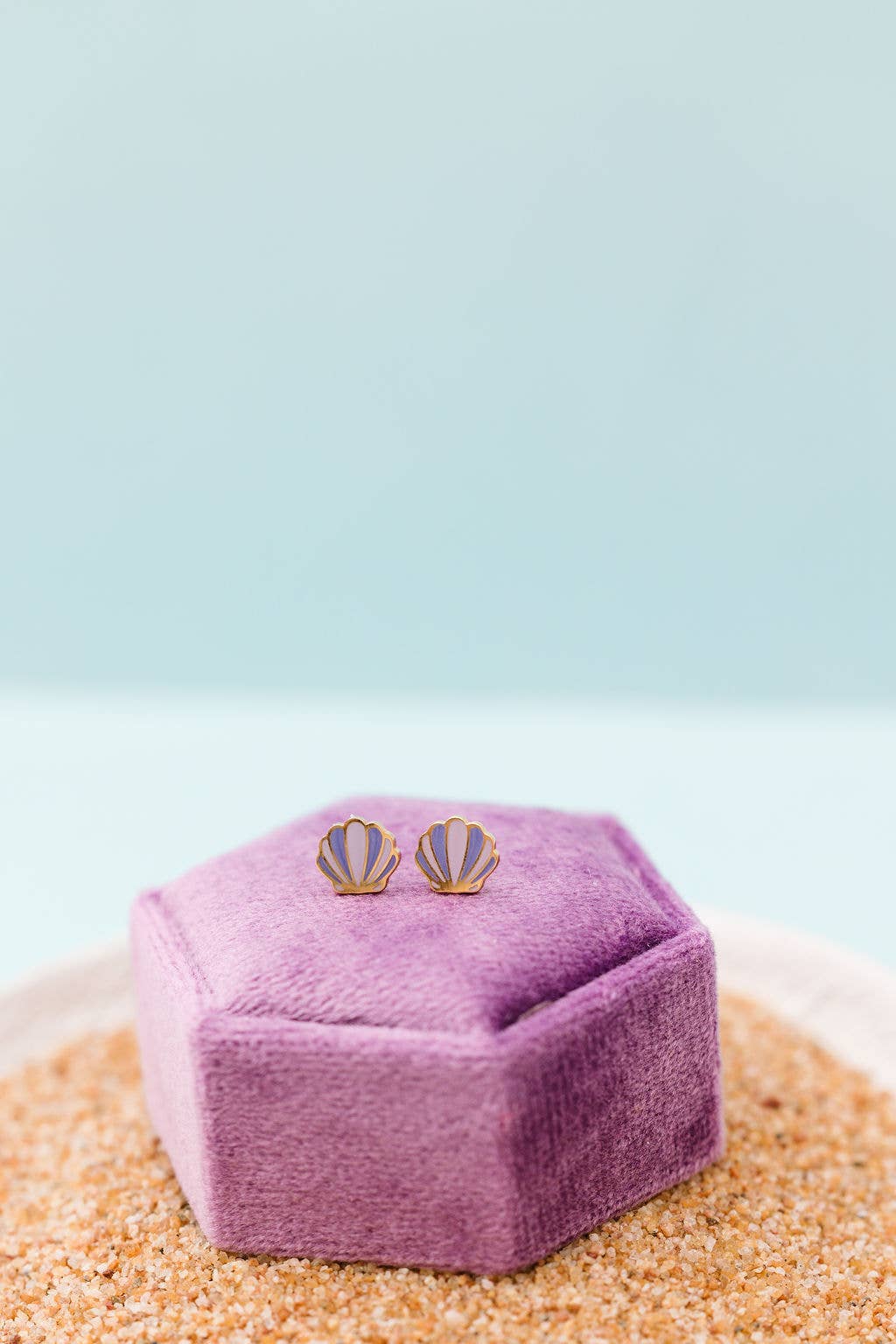 Desert Peach - Mermaid Seashell Stud Earrings