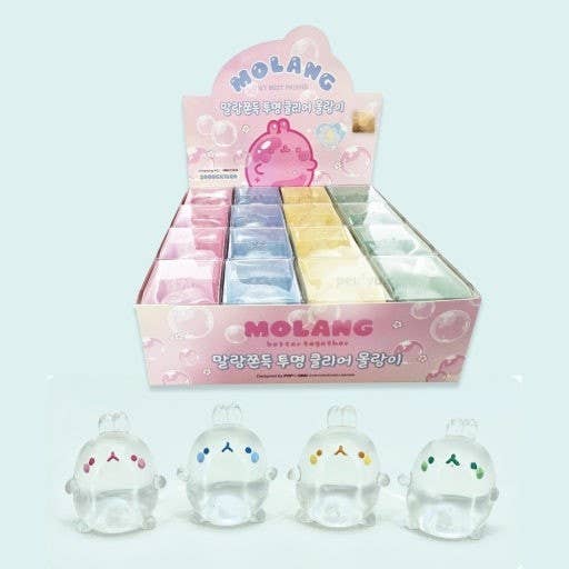 K-Wonderland - Molang Clear Mochi Squishy Figure Fidget Toy