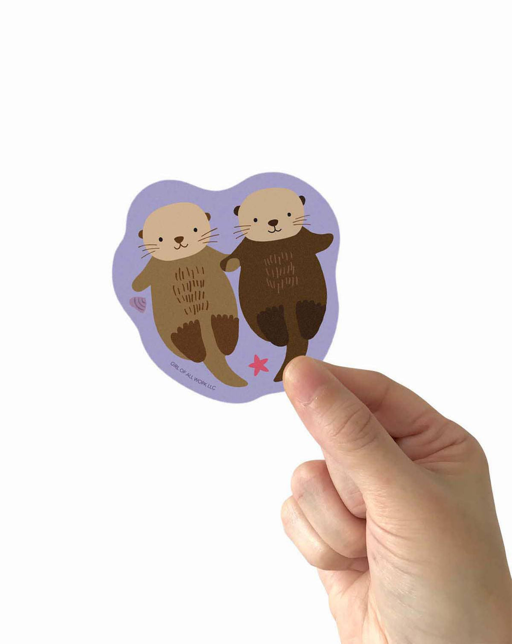 Girl of All Work Vinyl Sticker - Sea Otters