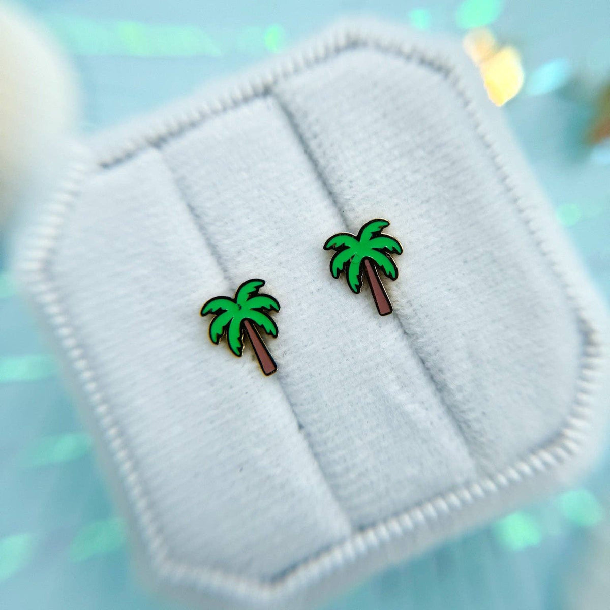 Desert Peach - Palm Tree Stud Earrings