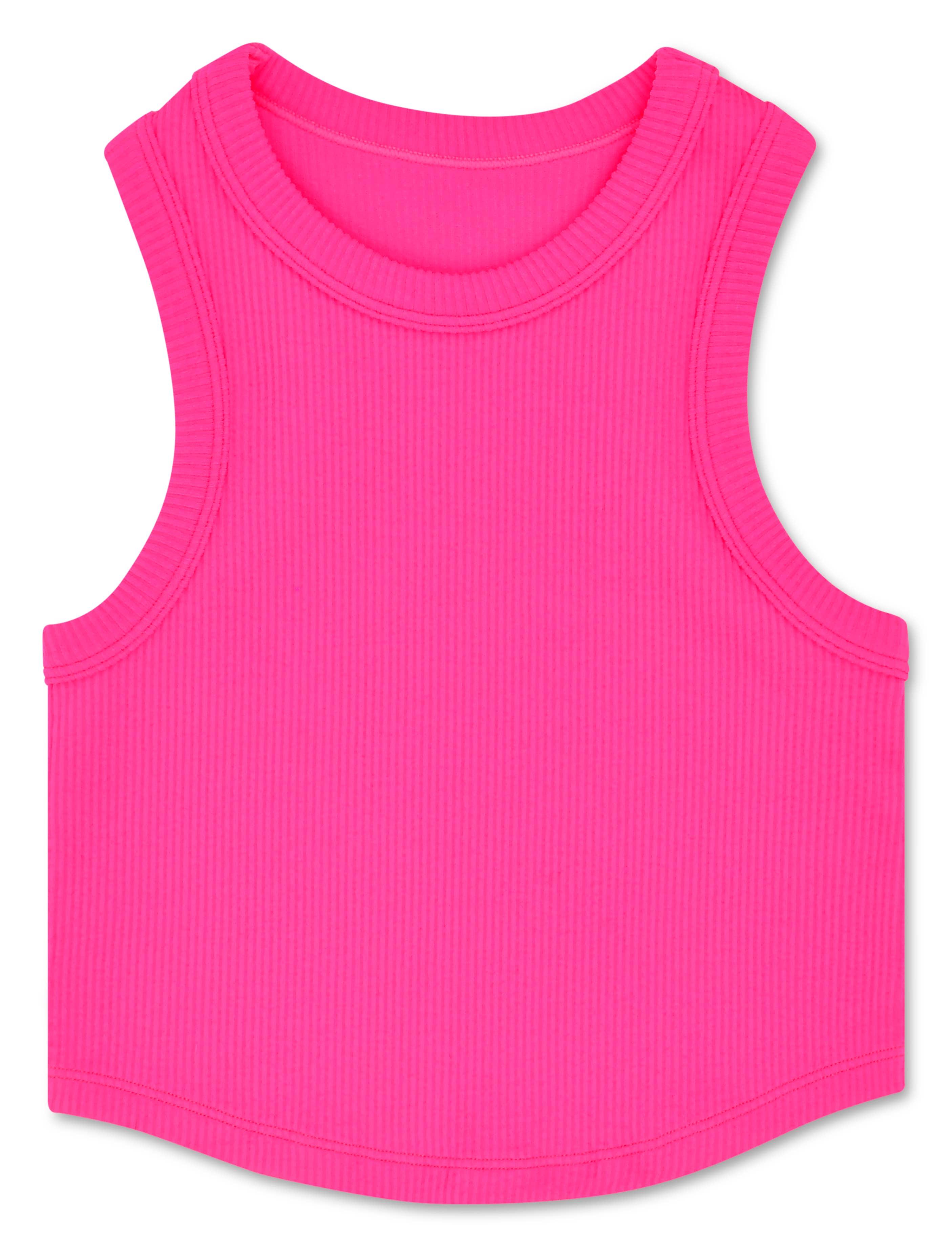 Iscream - Cropped Racer Back Top - Hot Pink